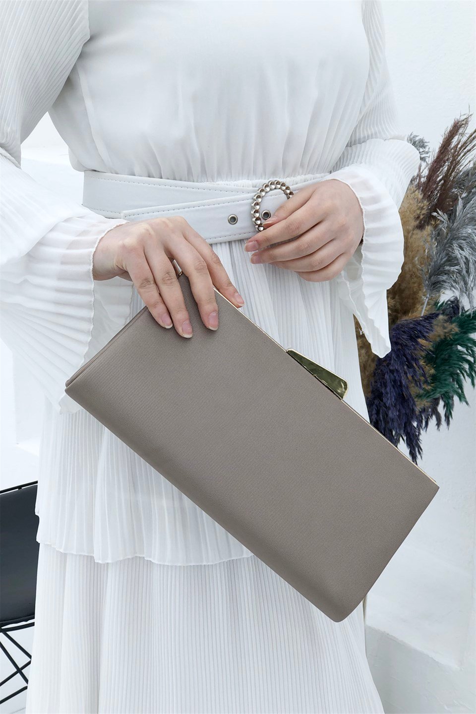 Çanta Gececi 004 Kadın Vizon Saten