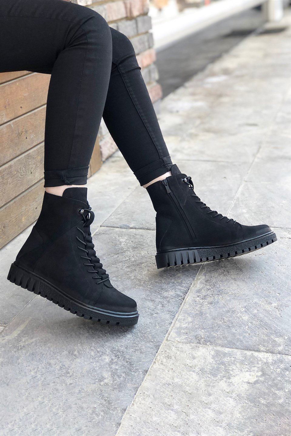 CASTLE BLACK 68324-2  Kadın Bot Siyah