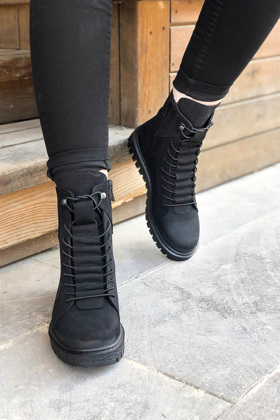 CASTLE BLACK 68324-2  Kadın Bot Siyah