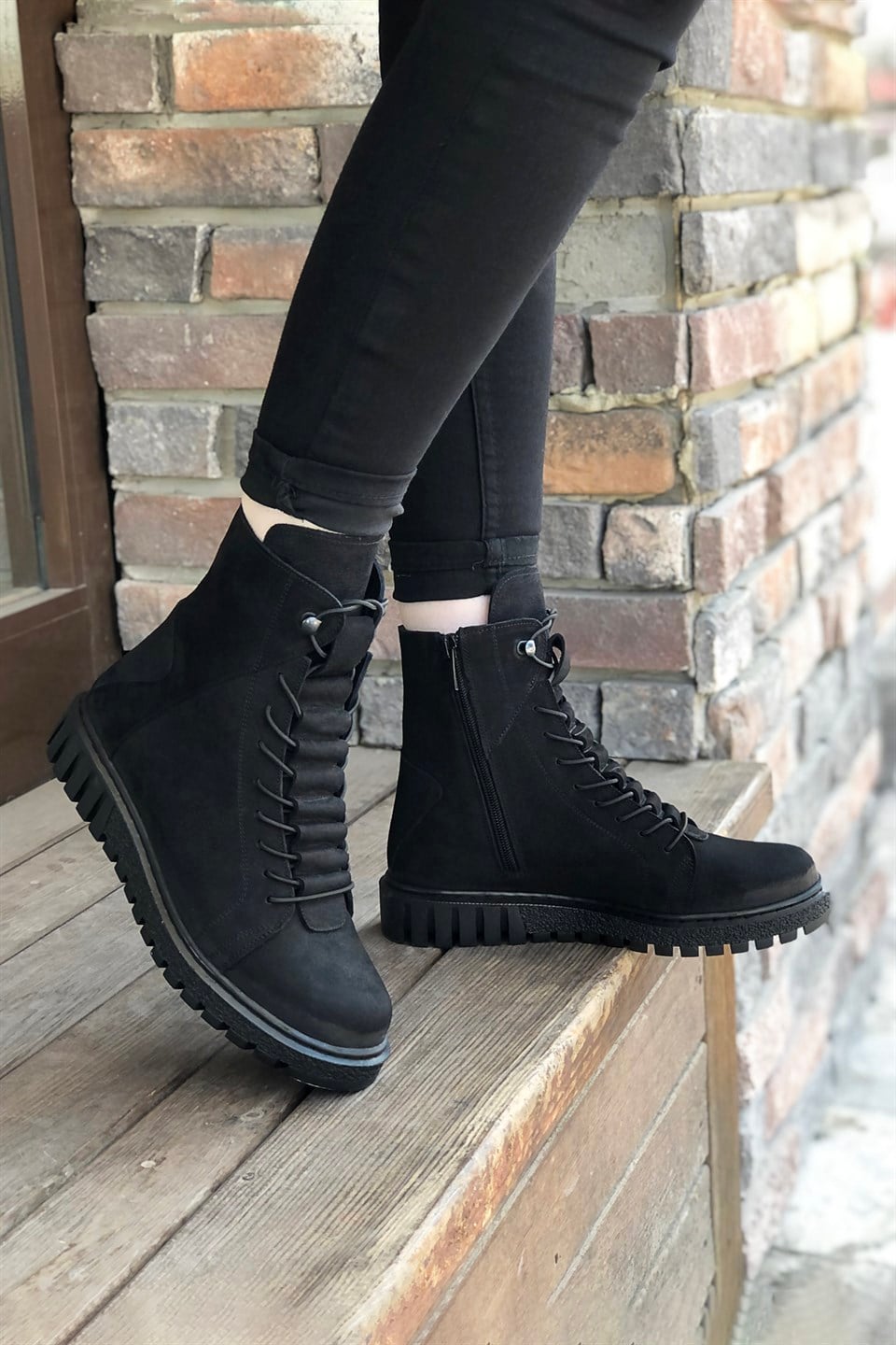 CASTLE BLACK 68324-2  Kadın Bot Siyah