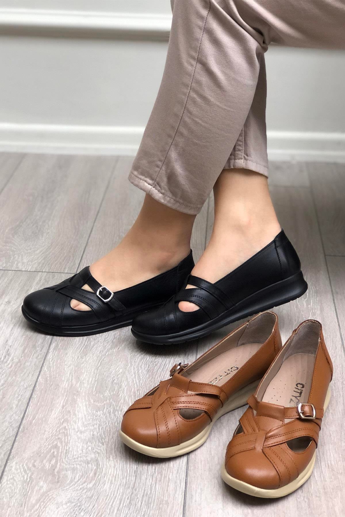 Cityzen 338 Kadın Deri Ayakkabı Siyah