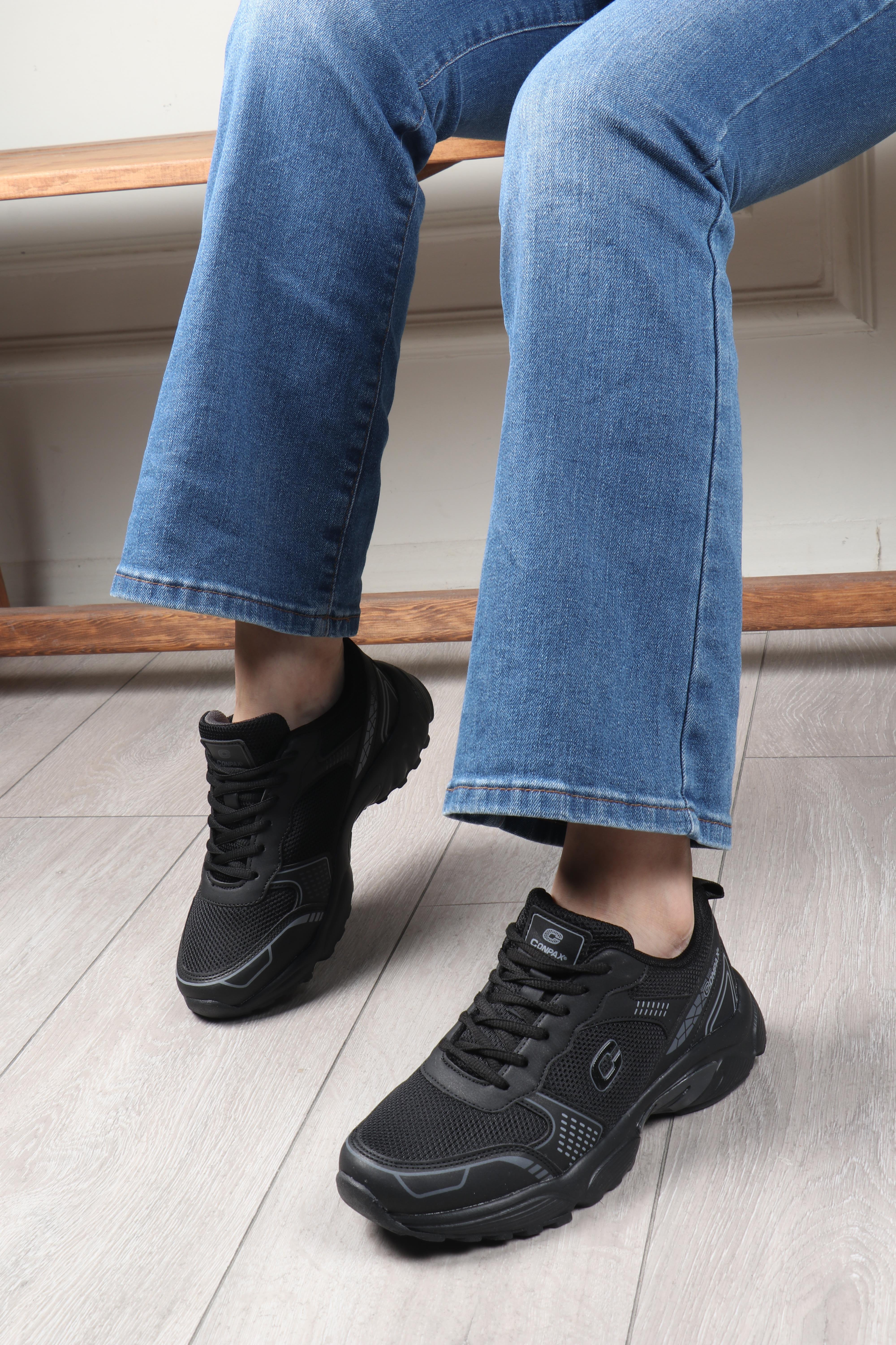 CONPAX 1501 Kadın Spor Ayakkabı Siyah Füme