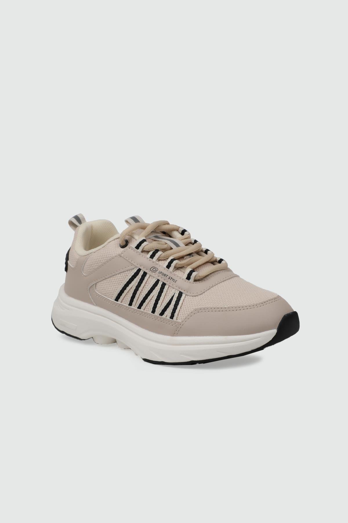 CONPAX 2057 Unisex Spor Ayakkabı Bej Siyah
