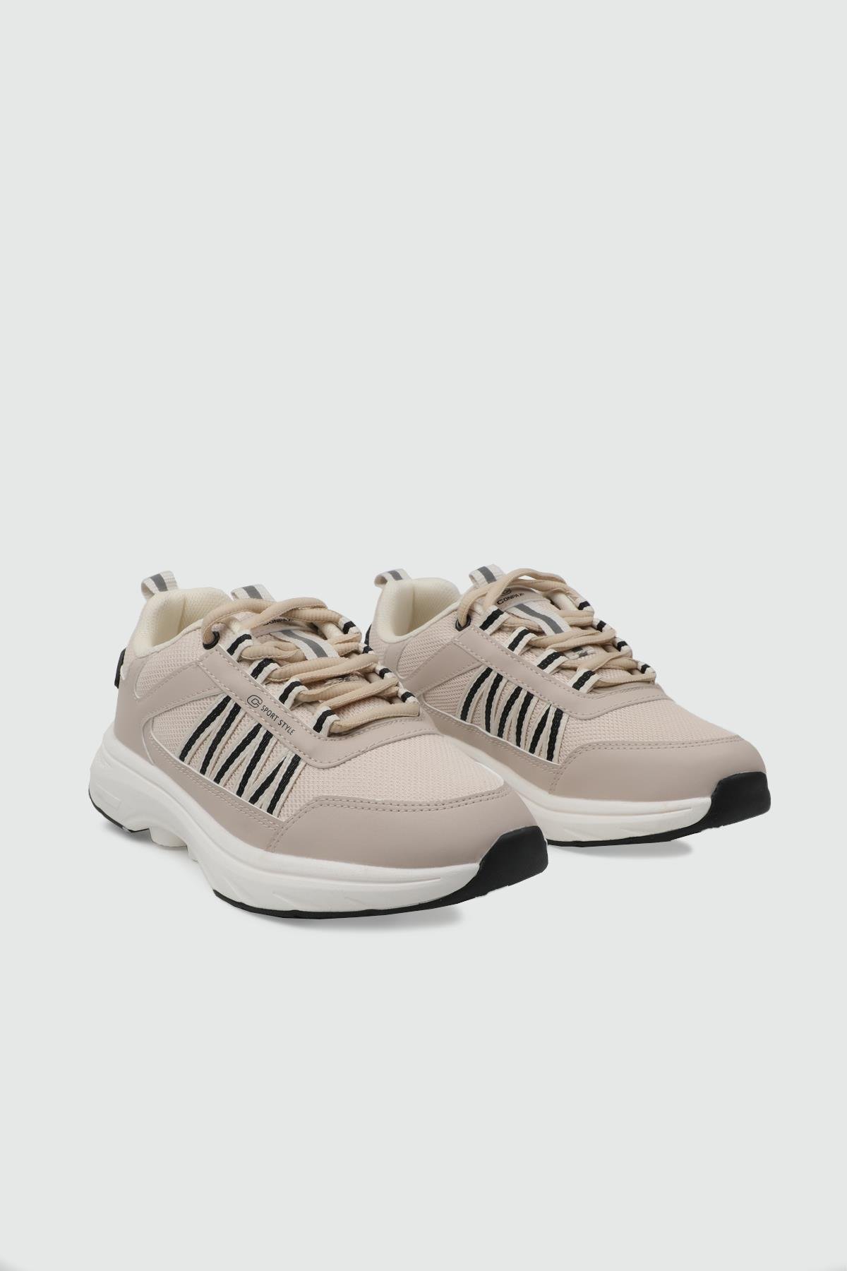 CONPAX 2057 Unisex Spor Ayakkabı Bej Siyah