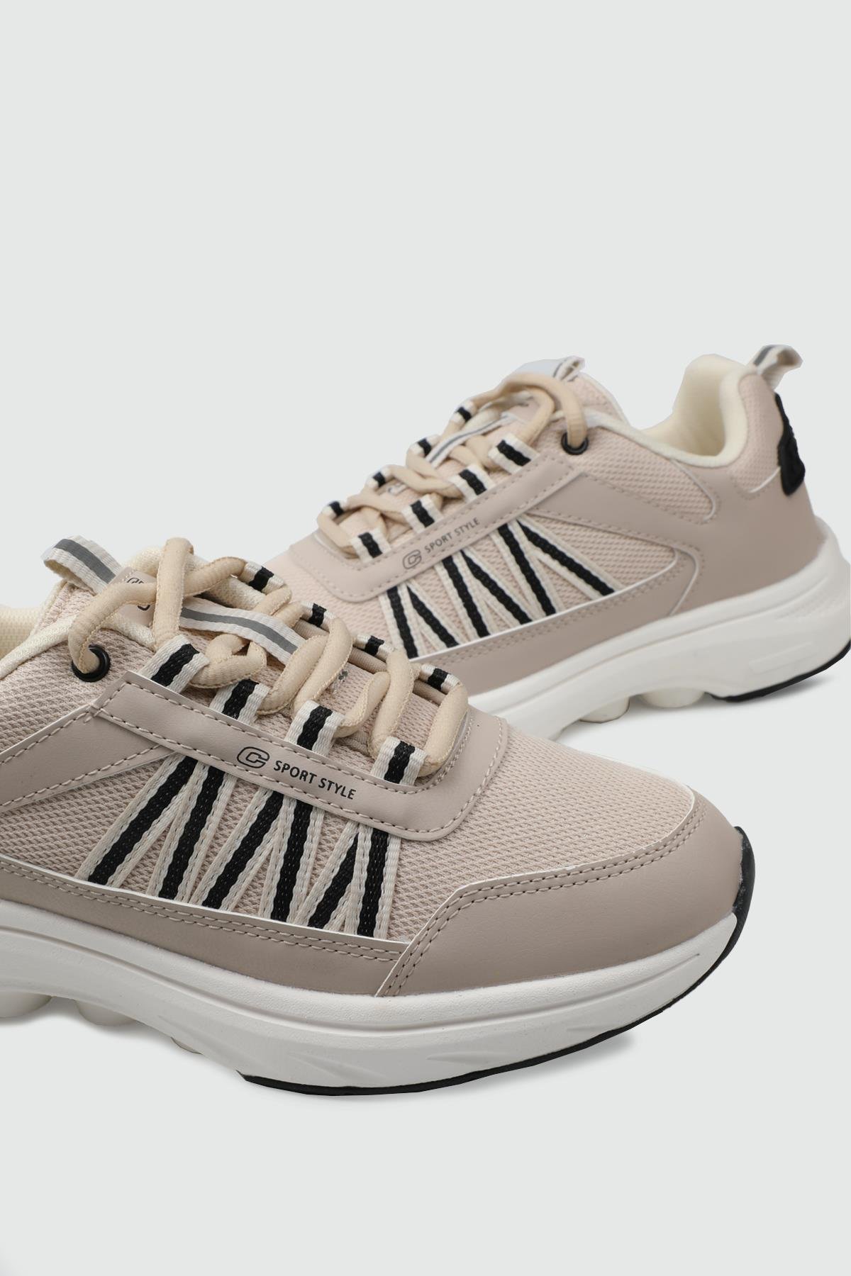 CONPAX 2057 Unisex Spor Ayakkabı Bej Siyah