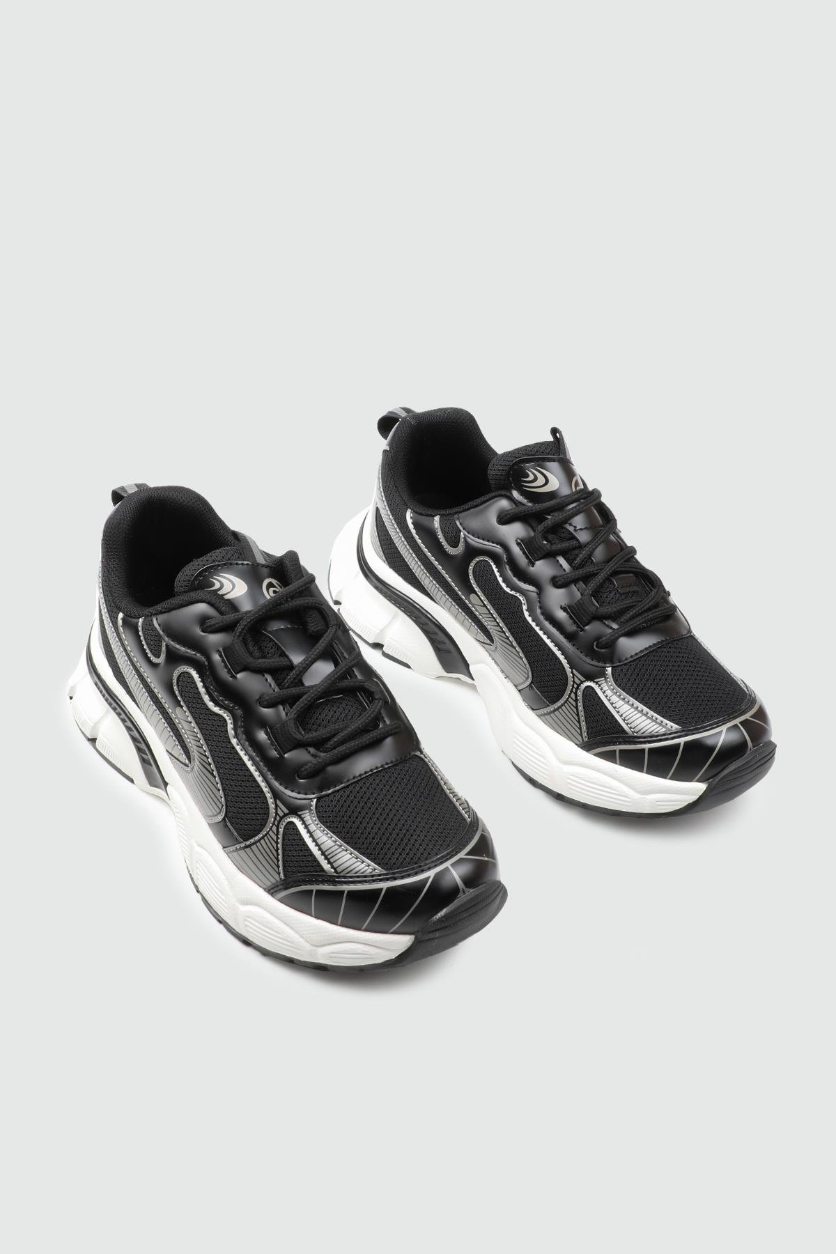 CONPAX 5905 Kadın Spor Ayakkabı Siyah Beyaz