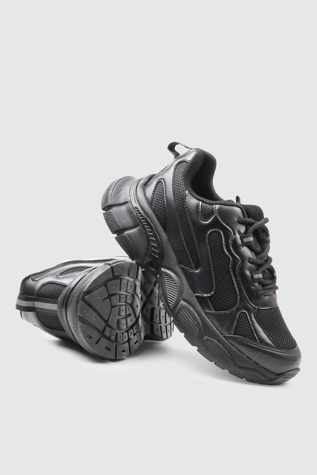 CONPAX 5905 Kadın Spor Ayakkabı Siyah Antrasit