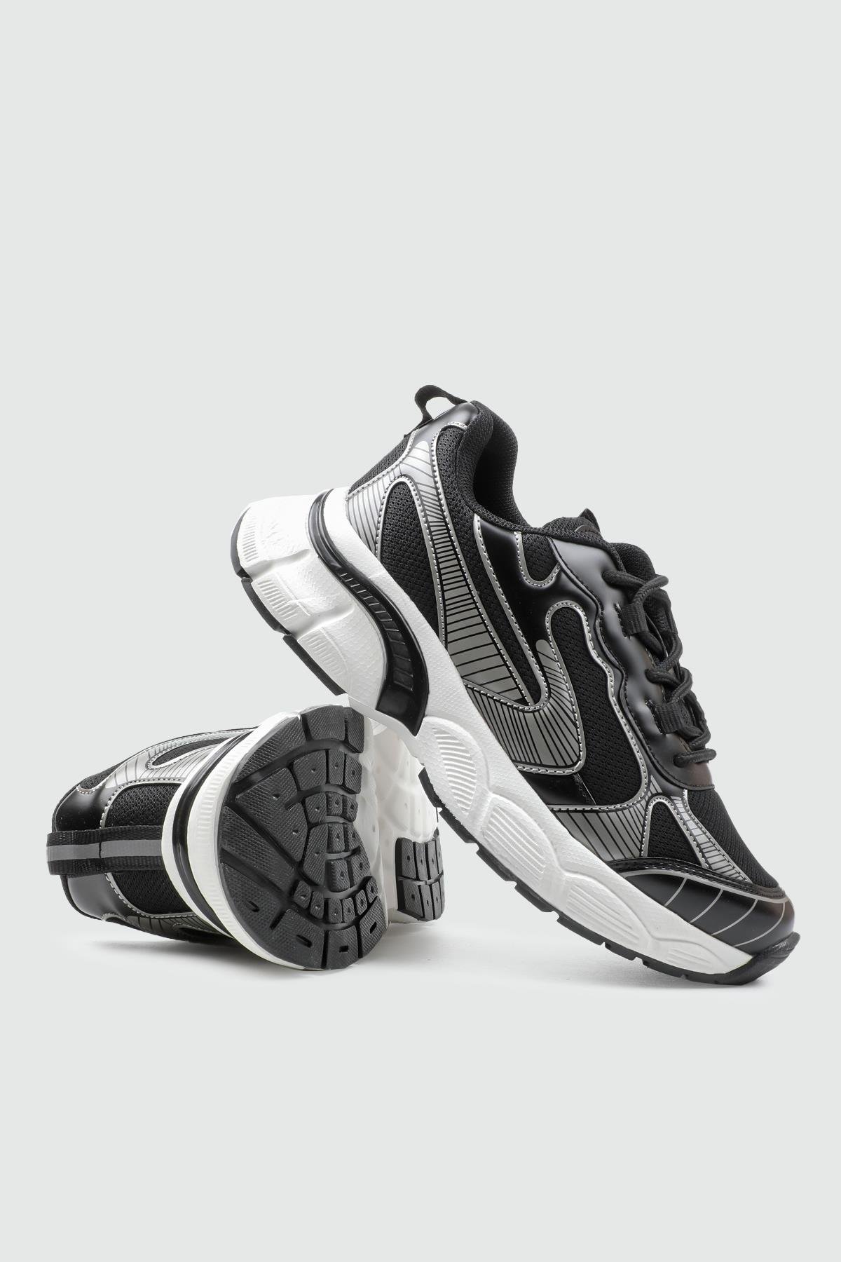 CONPAX 5905 Kadın Spor Ayakkabı Siyah Beyaz