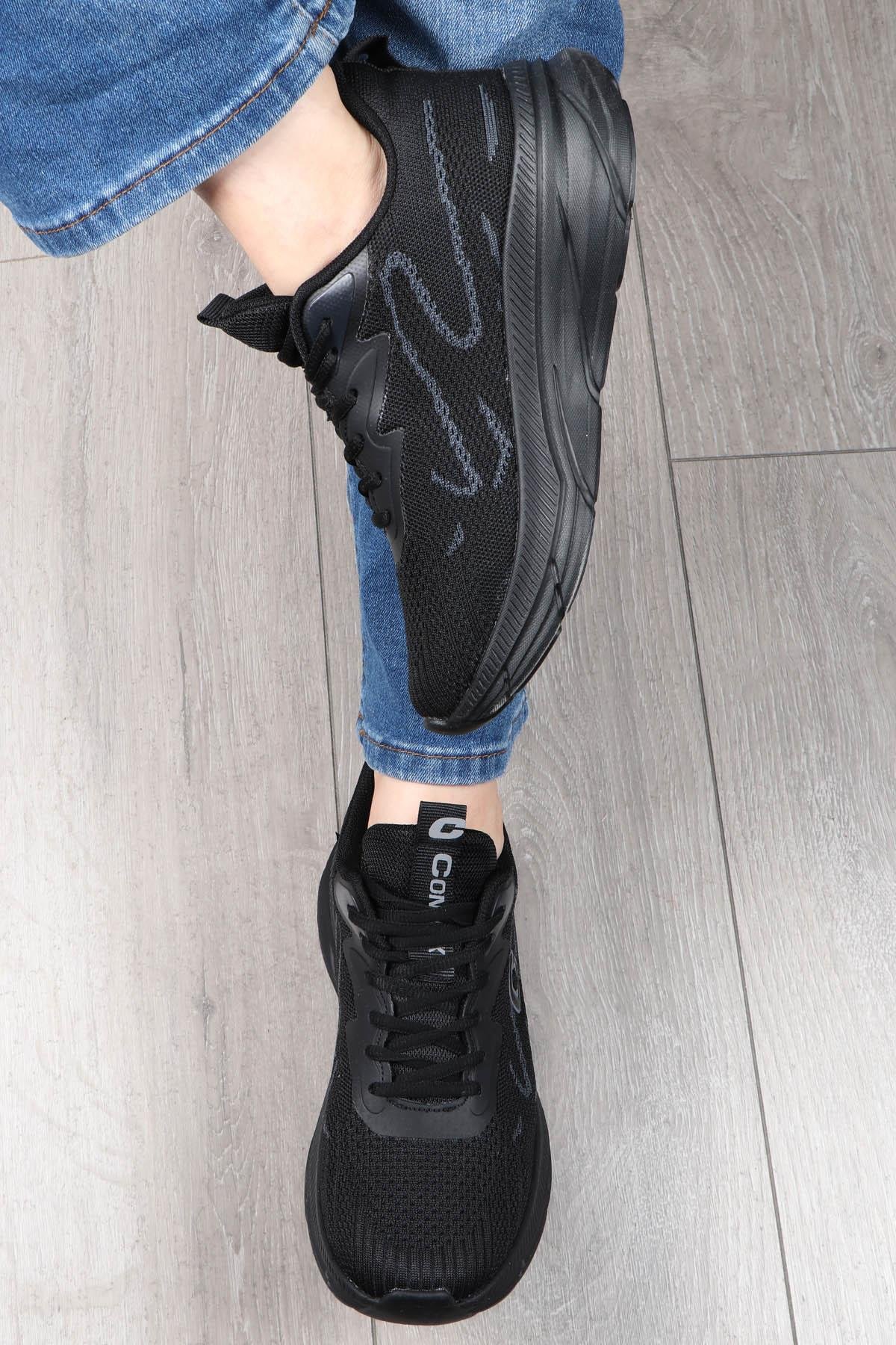 CONPAX 5907 Kadın Spor Ayakkabı Siyah Füme