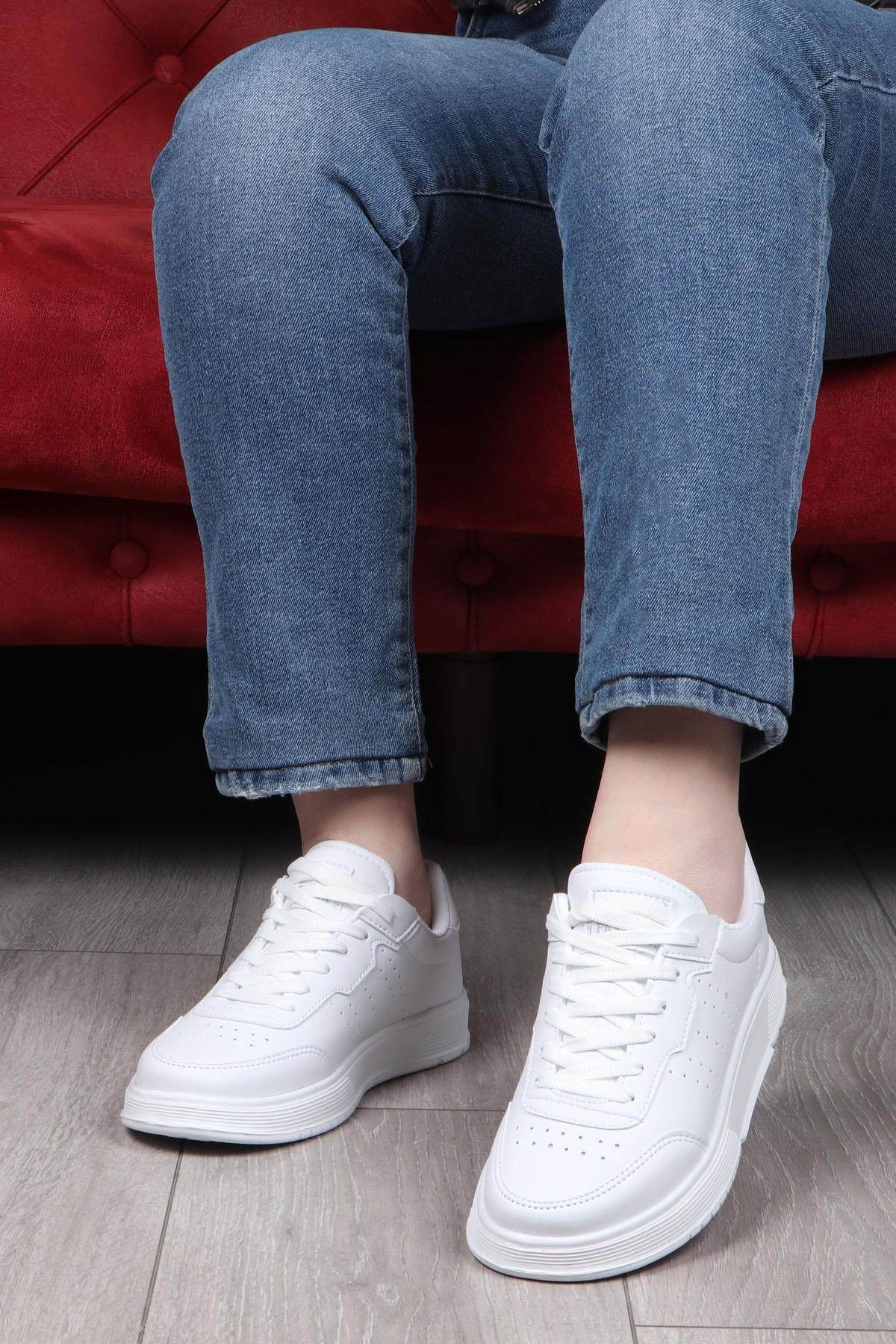 DARKSTEP 158 Kadın Cilt Spor Ayakkabı Beyaz