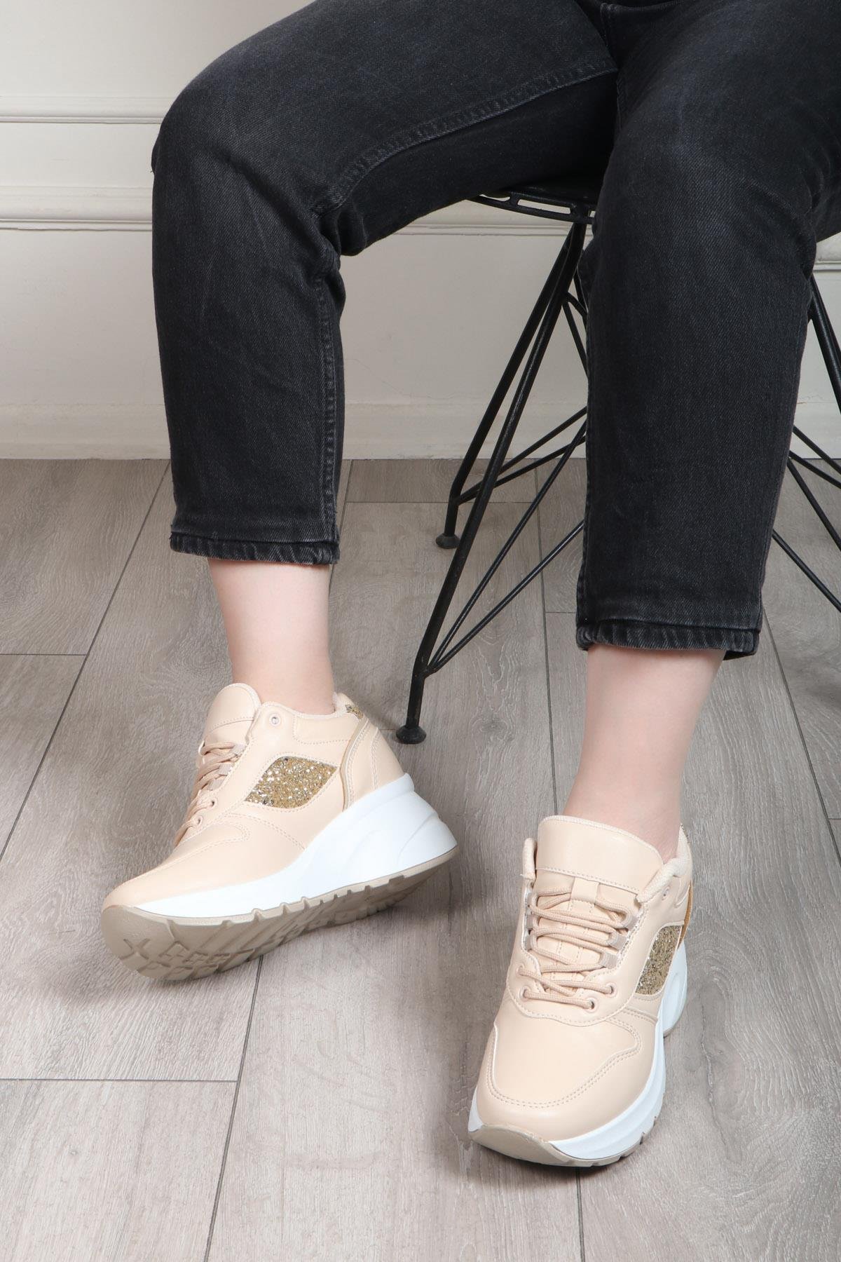 FLET 185 Cilt Kadın Spor Ayakkabı Bej