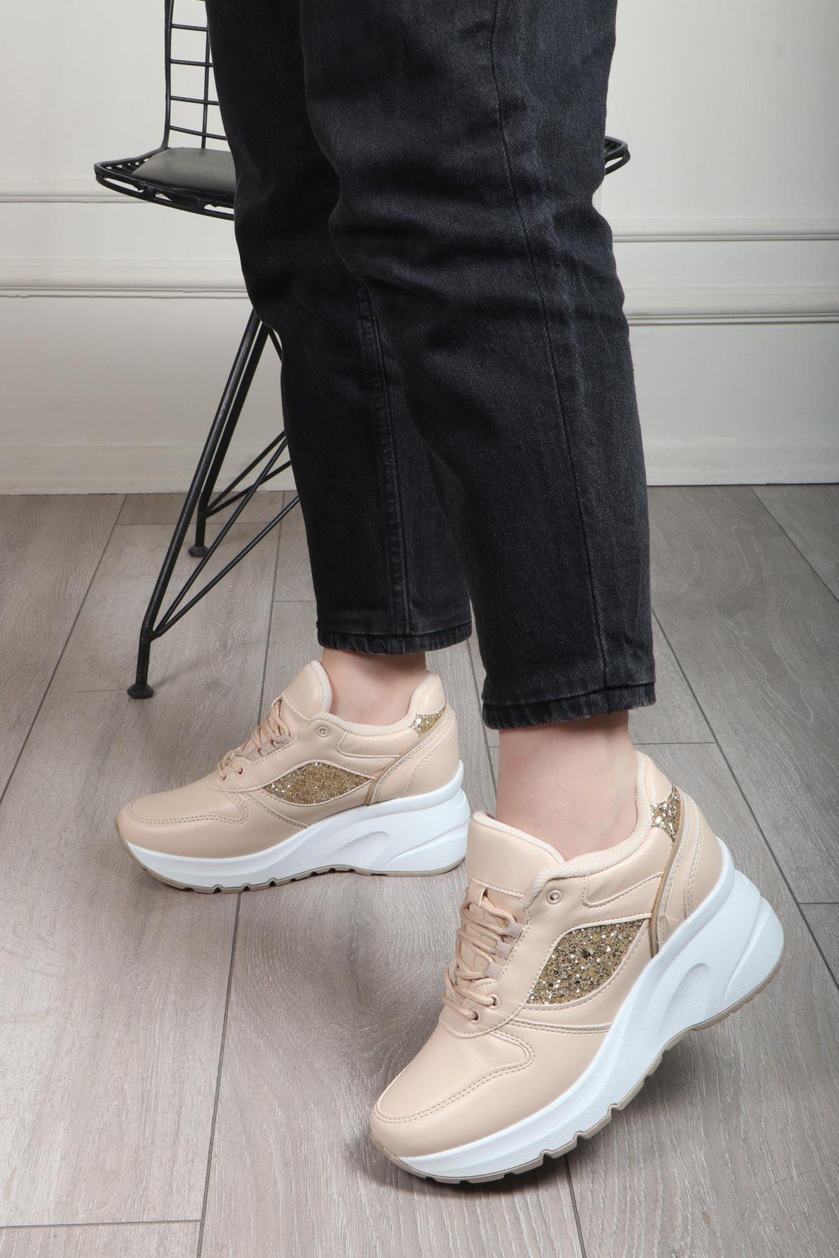 FLET 185 Cilt Kadın Spor Ayakkabı Bej