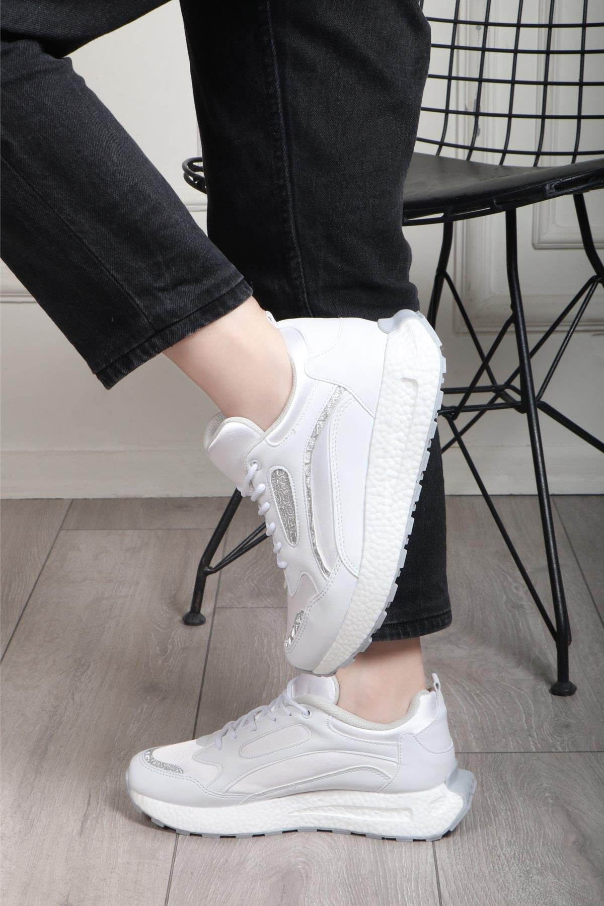 FLET 307 Cilt Paraşüt Kadın Spor Ayakkabı Beyaz