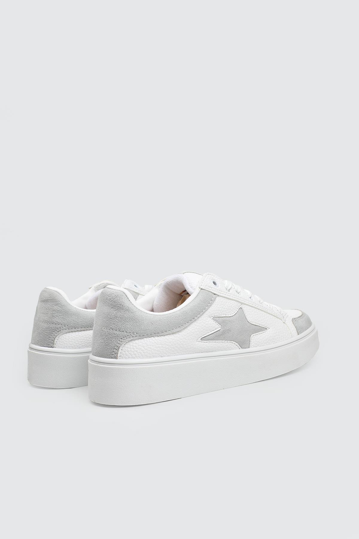 FLET 353 25K Yıldız Baskılı Kadın Spor Ayakkabı Beyaz