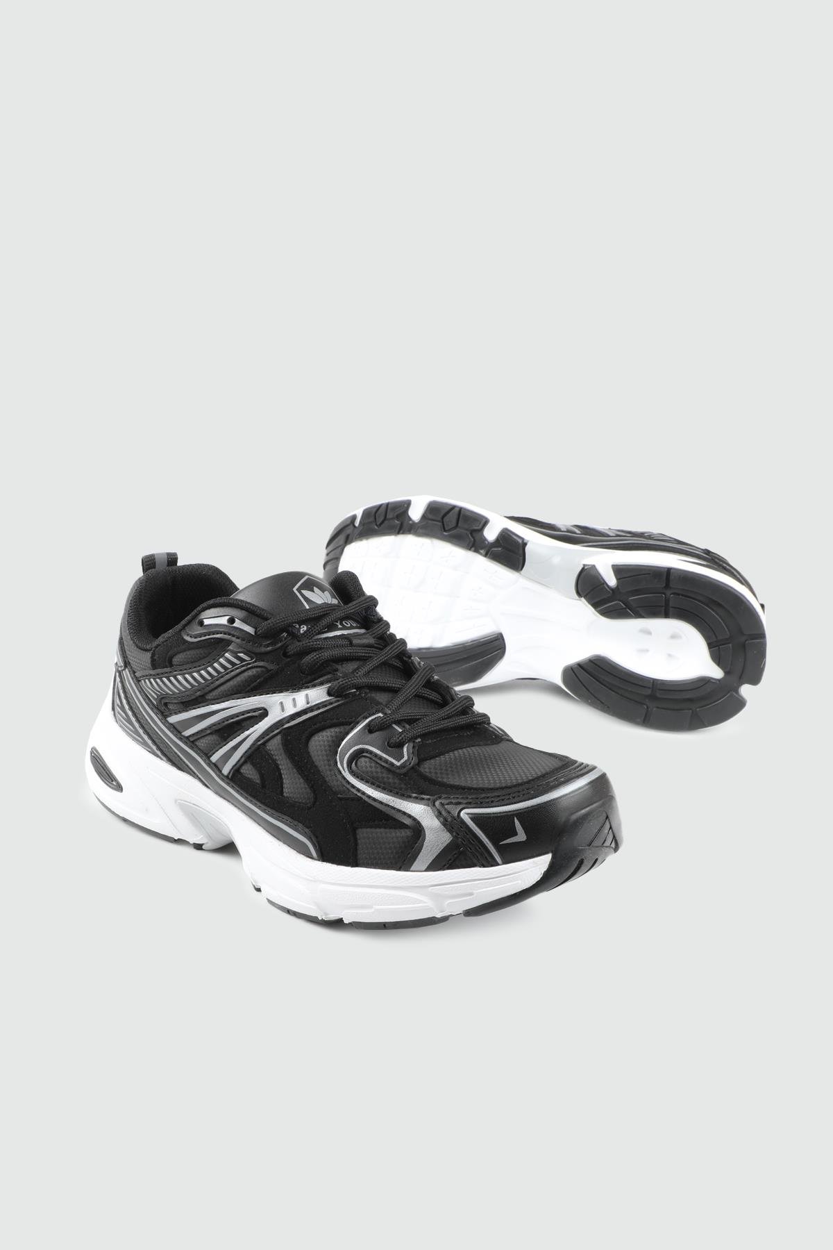 FLET 359 25K Cilt Phylon Kadın Spor Ayakkabı Siyah Beyaz