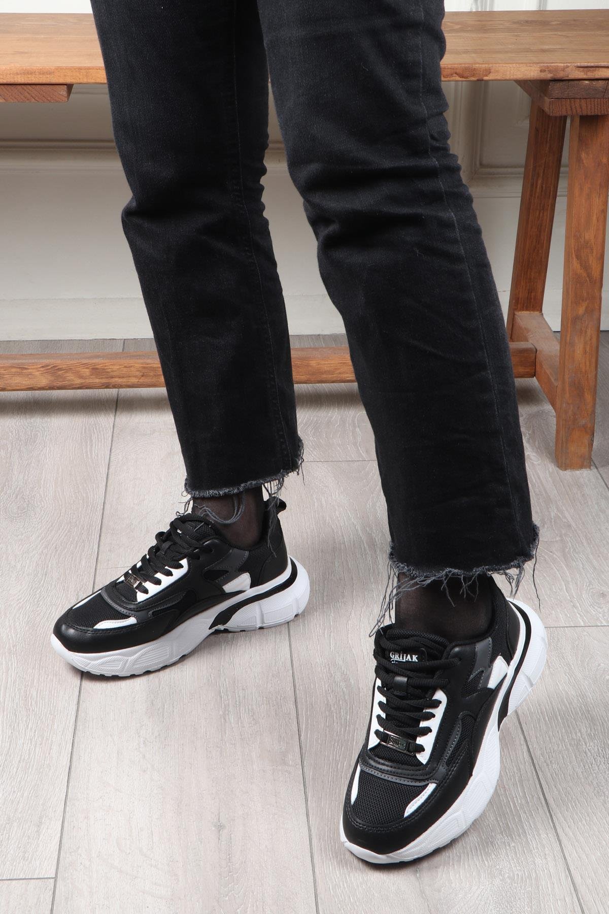 GRİJAK 301 Kadın Spor Ayakkabı Siyah Beyaz
