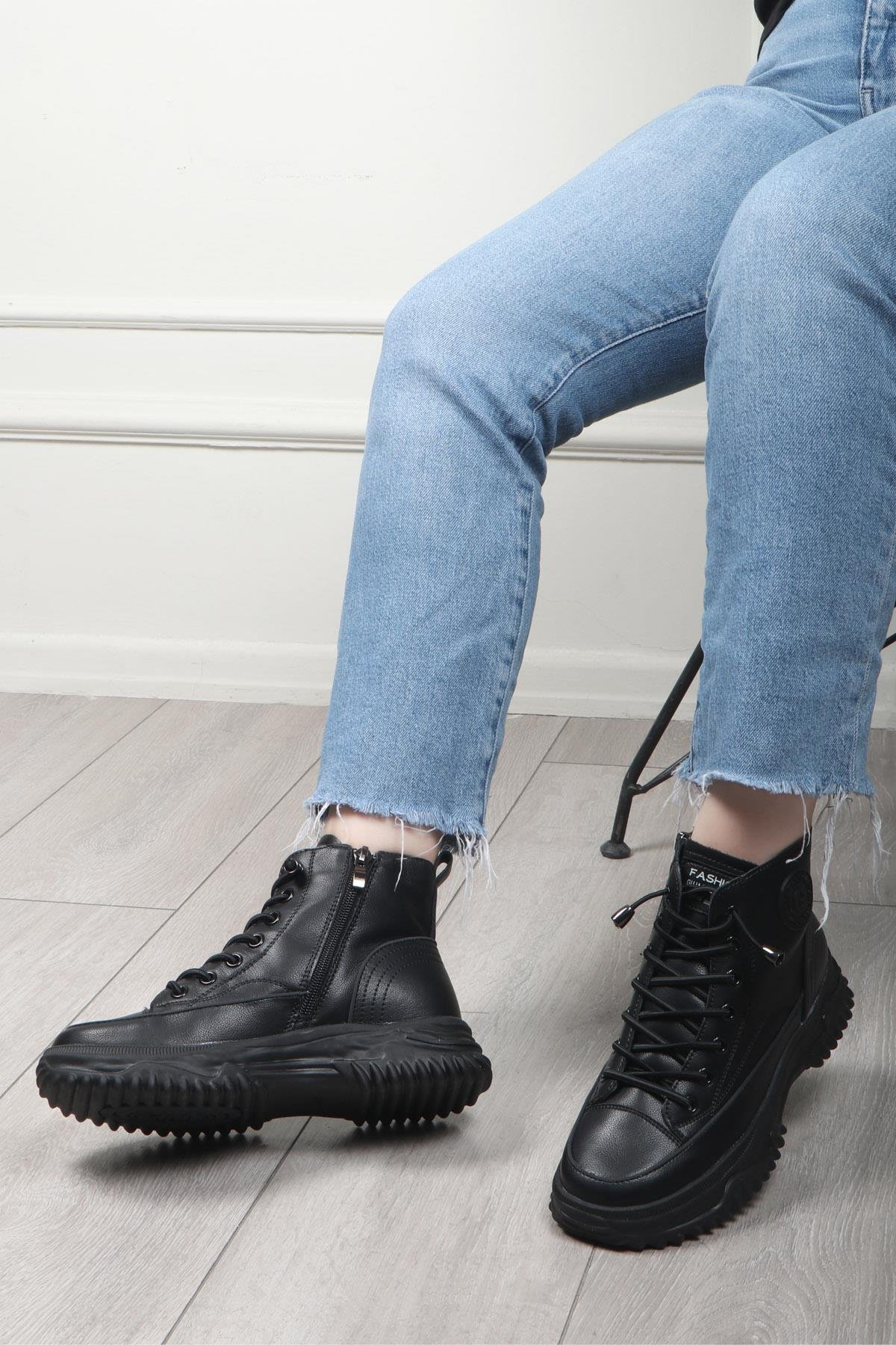 GUJA 24K 310-13 Boğazlı Kadın Ayakkabı Kömür