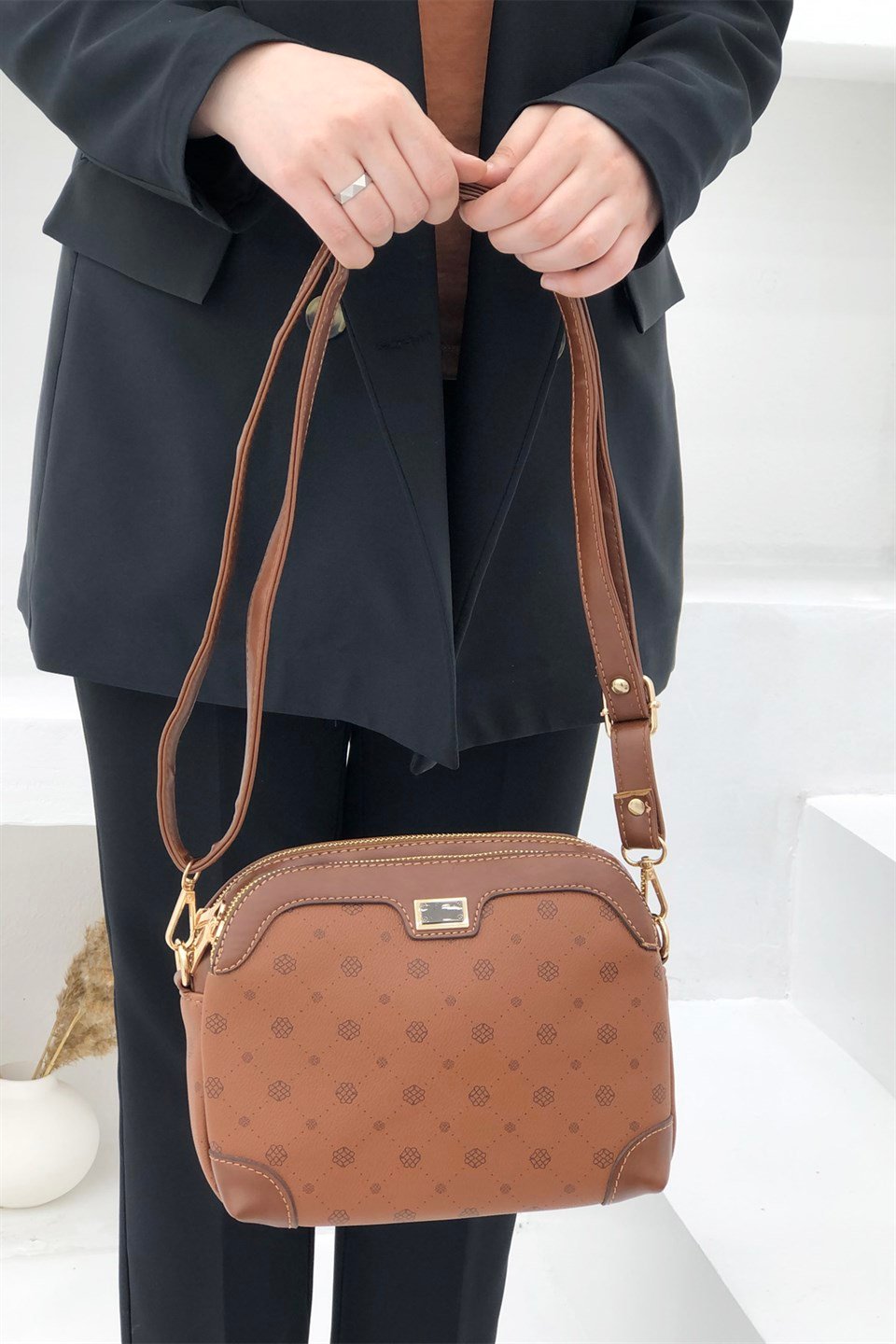 Günlük Kapitone Kadın Çanta Taba Monogram 1324