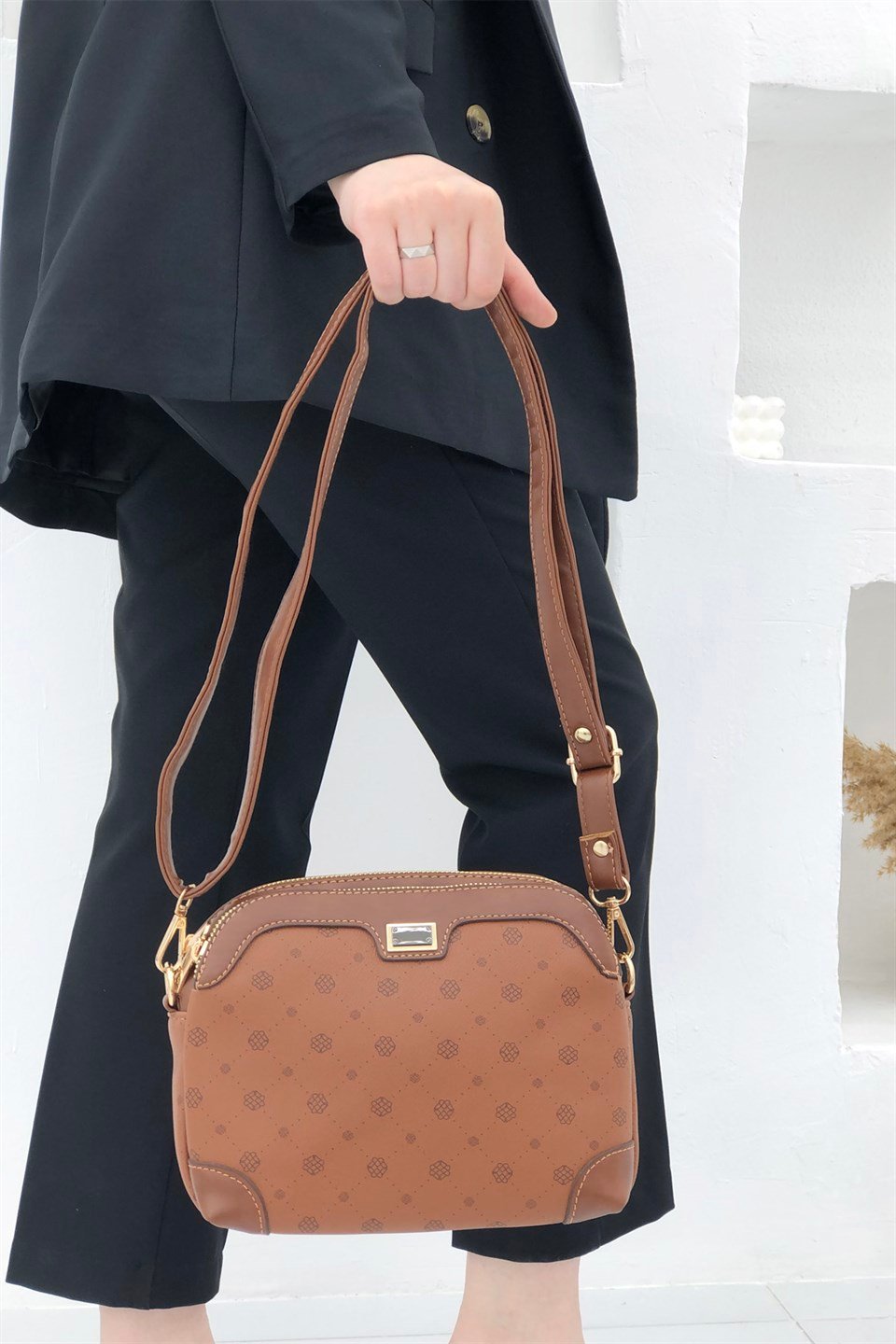 Günlük Kapitone Kadın Çanta Taba Monogram 1324