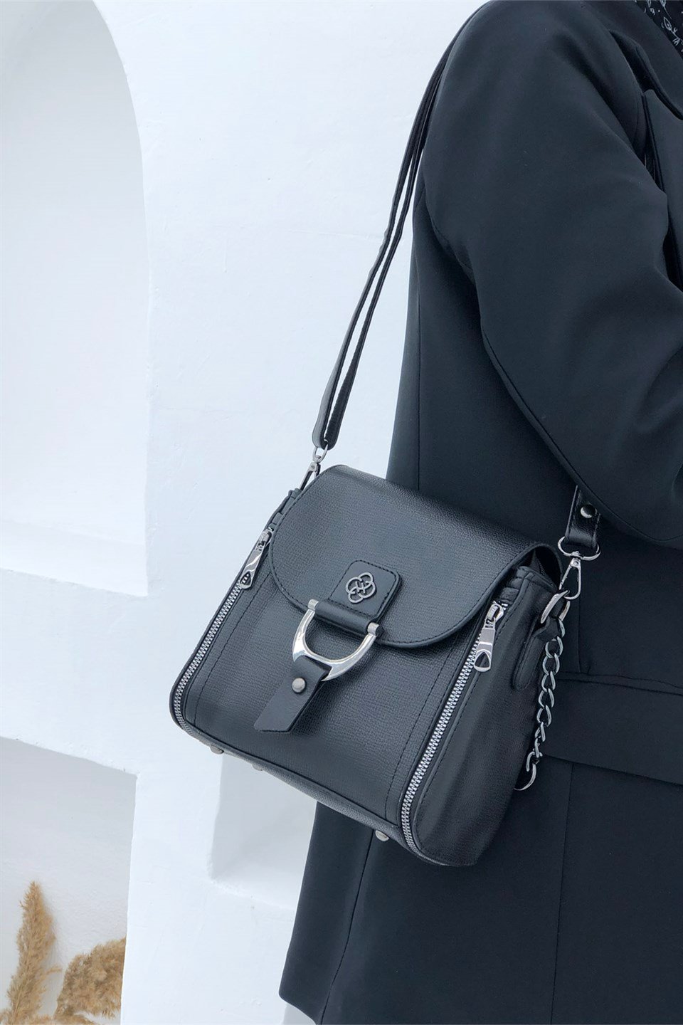 Günlük Kare Kadın Çanta Sıyah 1237