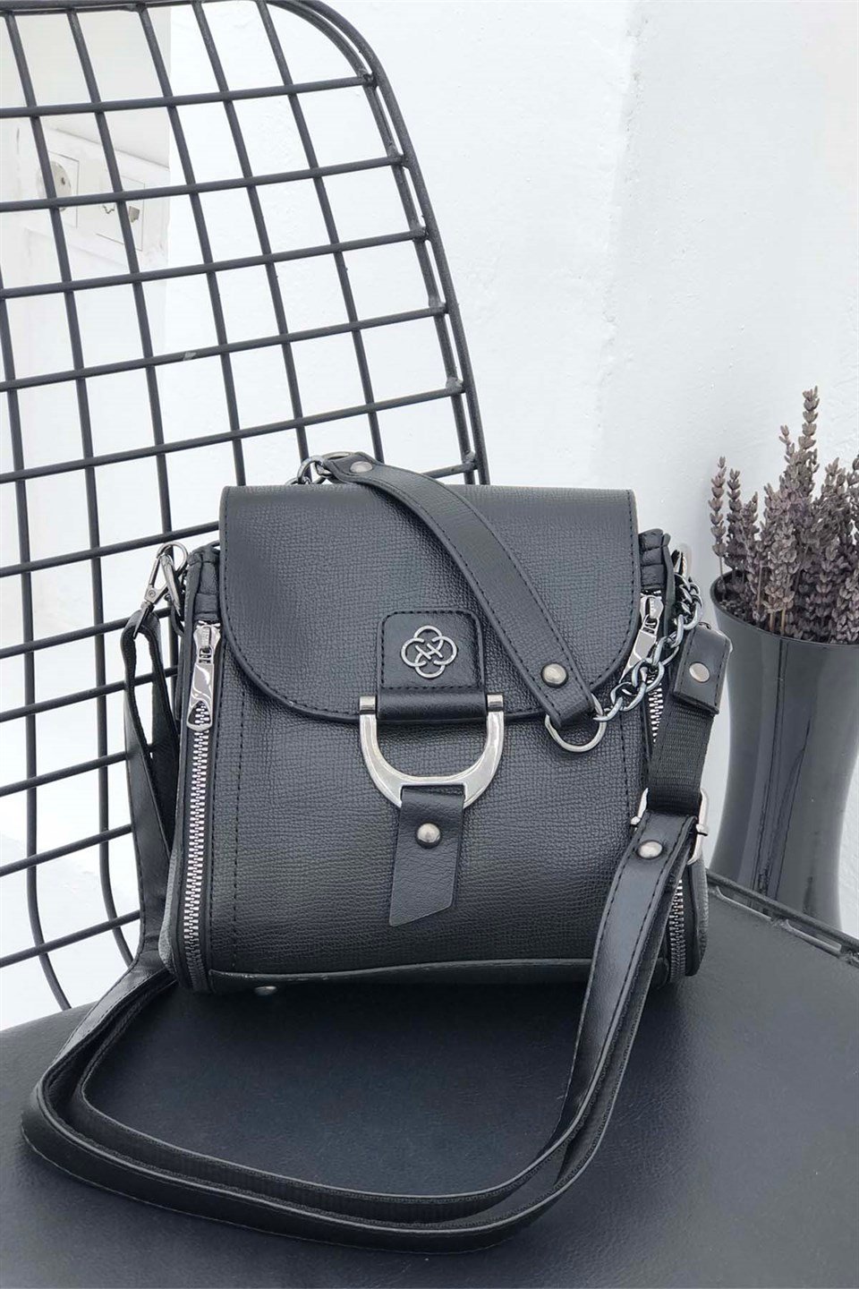 Günlük Kare Kadın Çanta Sıyah 1237