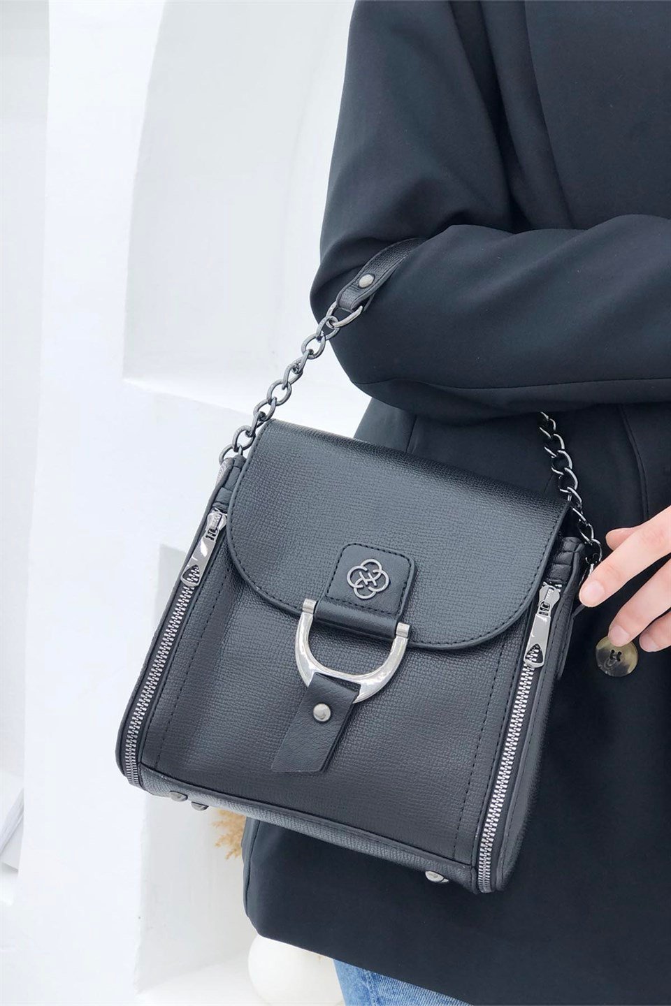 Günlük Kare Kadın Çanta Sıyah 1237