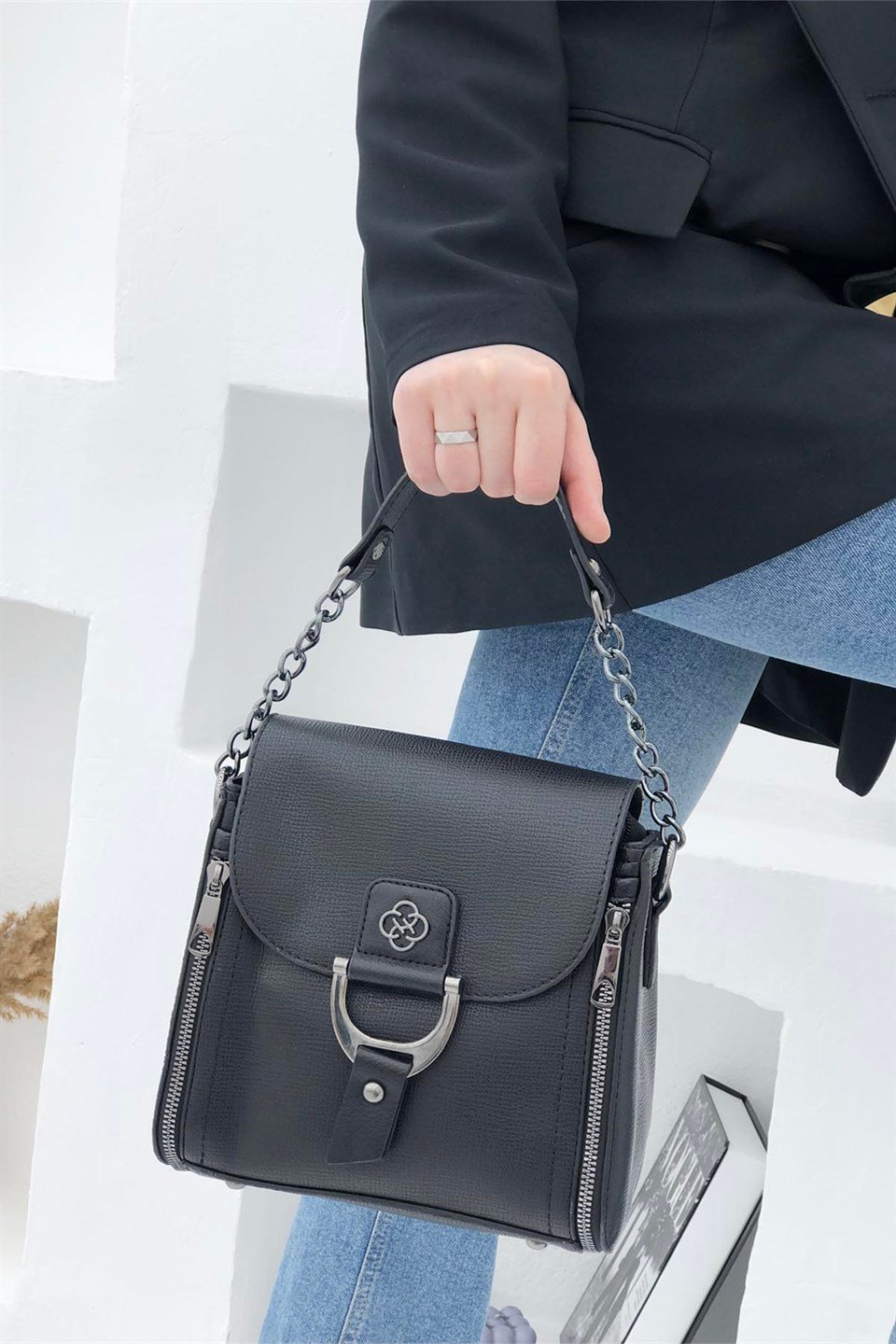 Günlük Kare Kadın Çanta Sıyah 1237