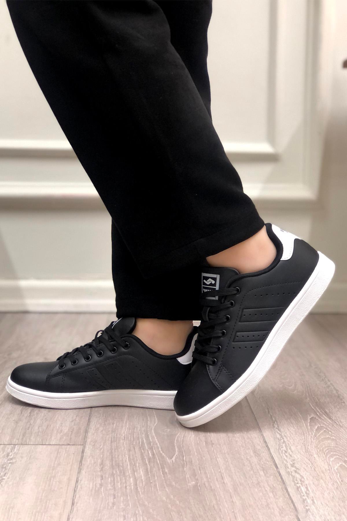 JUMP 29159 Unisex Spor Ayakkabı Siyah Beyaz