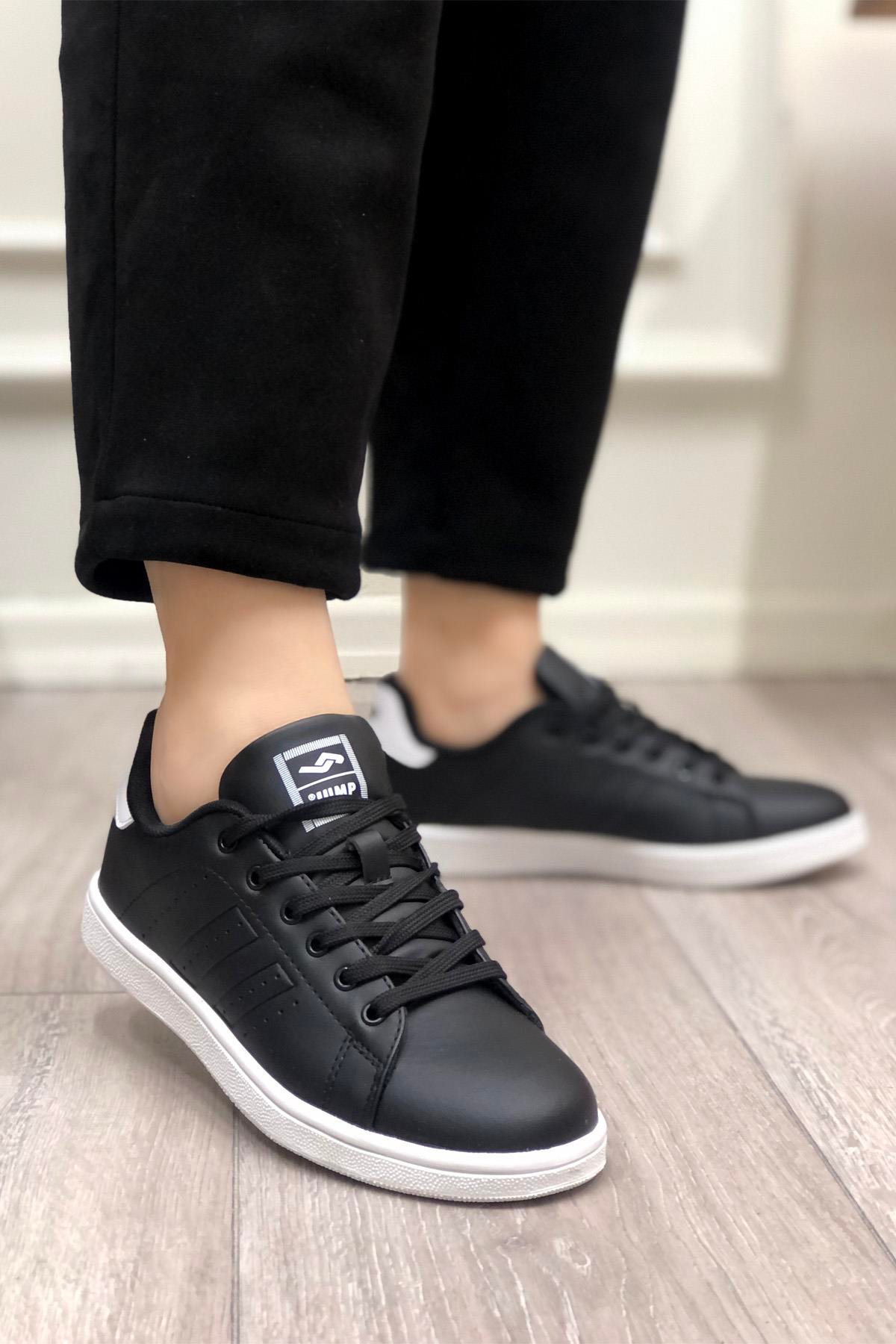 JUMP 29159 Unisex Spor Ayakkabı Siyah Beyaz
