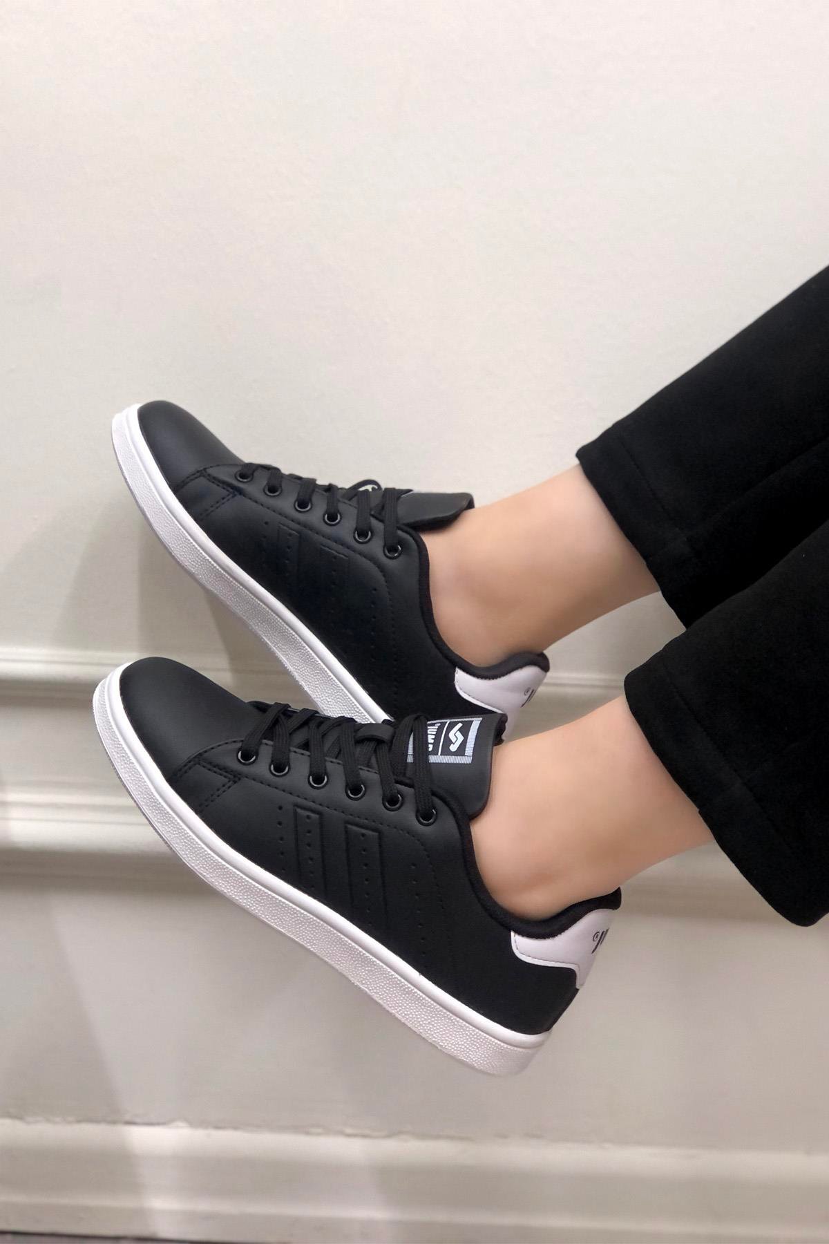 JUMP 29159 Unisex Spor Ayakkabı Siyah Beyaz