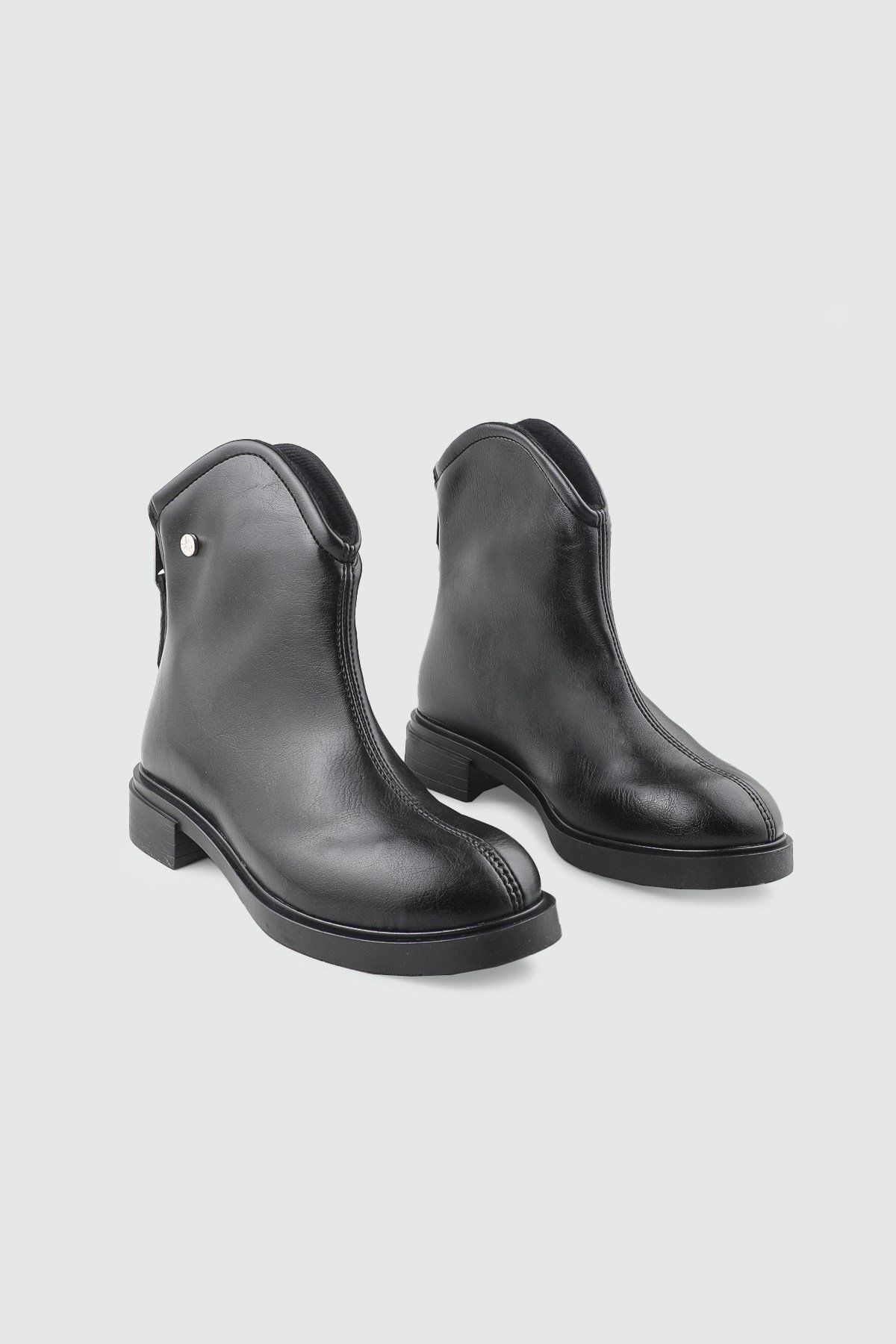 Kadın Günlük Siyah Bot Keçeli Shoes 020-1
