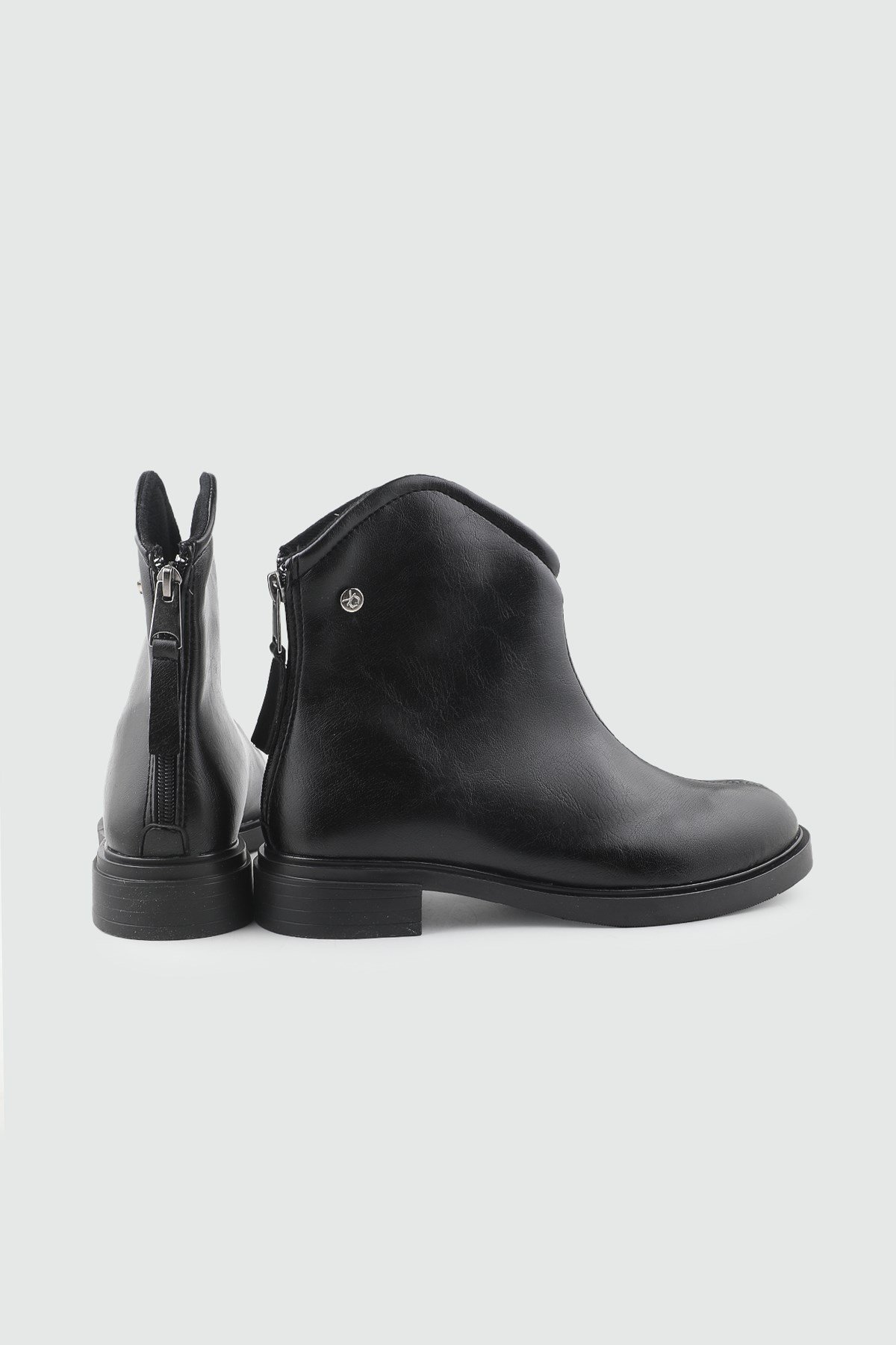 Kadın Günlük Siyah Bot Keçeli Shoes 020-1