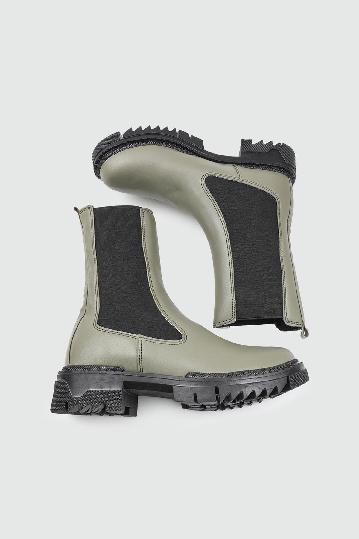 laguna 372 25K Likralı Kadın Bot Haki Siyah