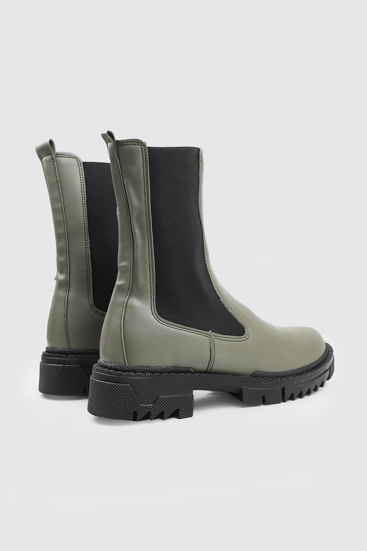 laguna 372 25K Likralı Kadın Bot Haki Siyah