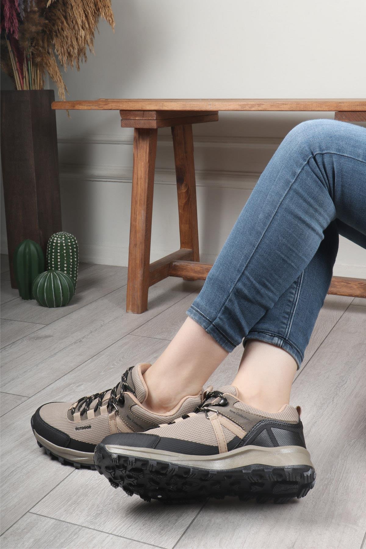 LAMBIRLENT 1300 Unisex Trekking Ayakkabı Bej Siyah