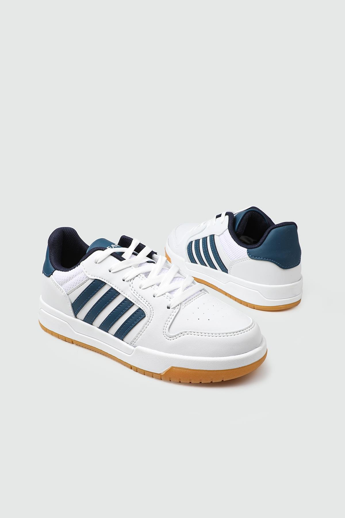 LAMBIRLENT 25K 2200 Kadın Cilt Spor Ayakkabı Beyaz İndigo Beyaz