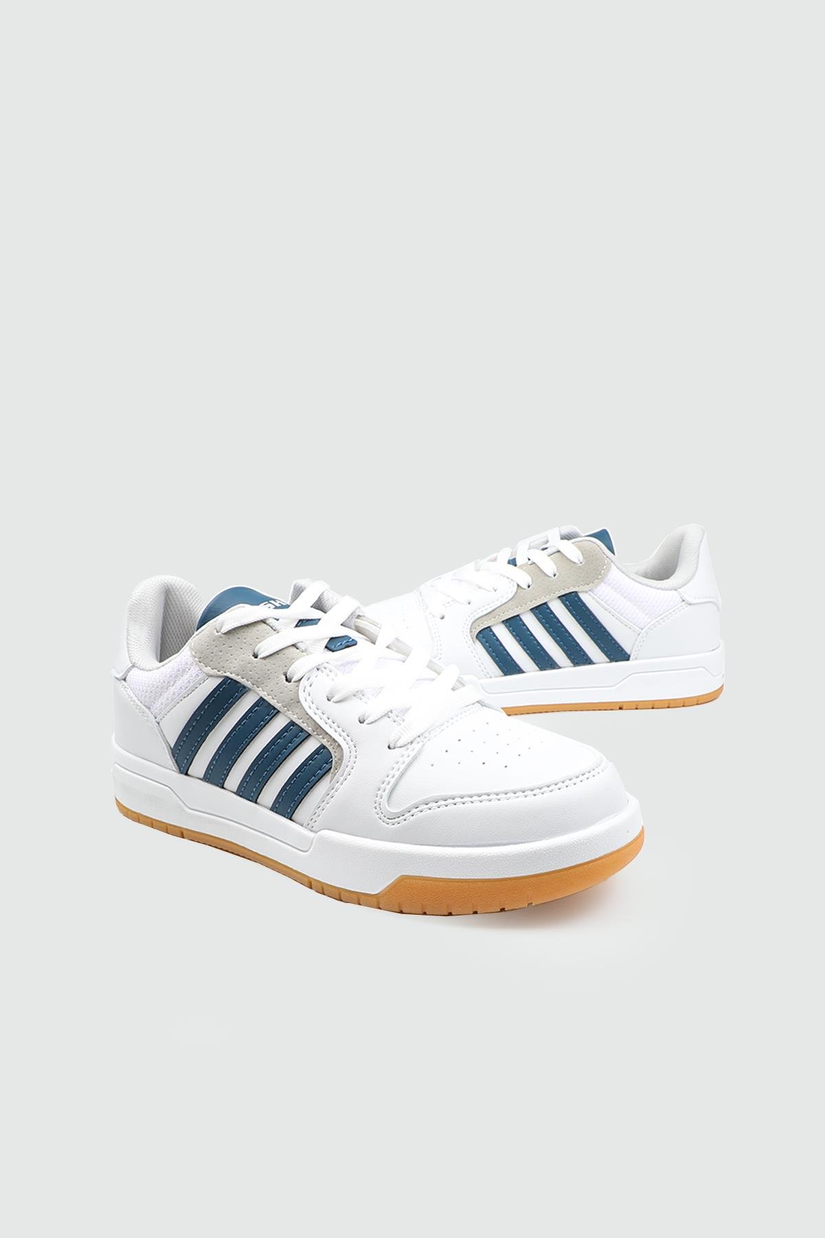 LAMBIRLENT 25K 2200 Kadın Cilt Spor Ayakkabı Beyaz İndigo Gri