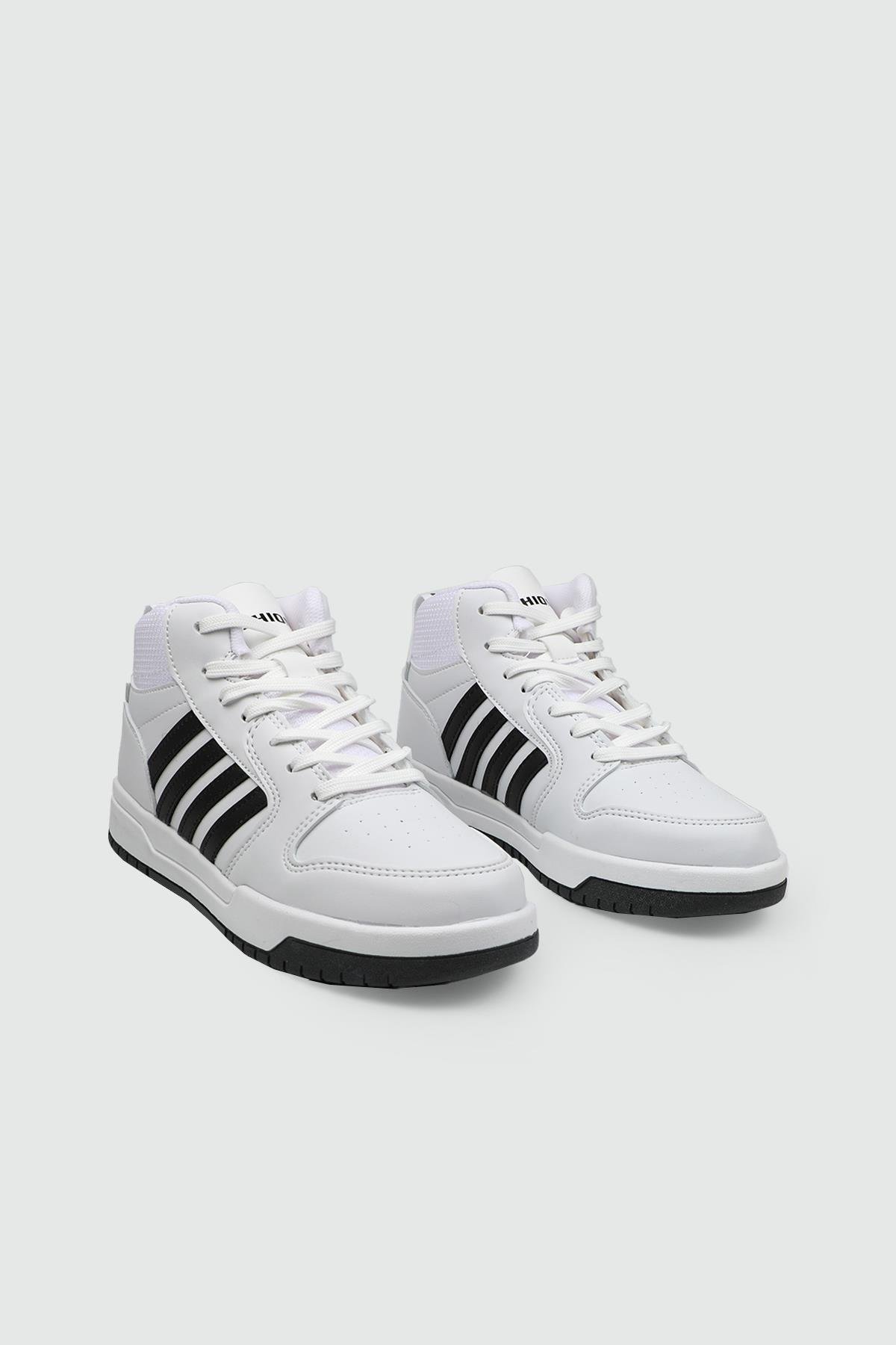 LAMBIRLENT 25K 2210 Kadın Spor Ayakkabı Beyaz Siyah Beyaz Siyah