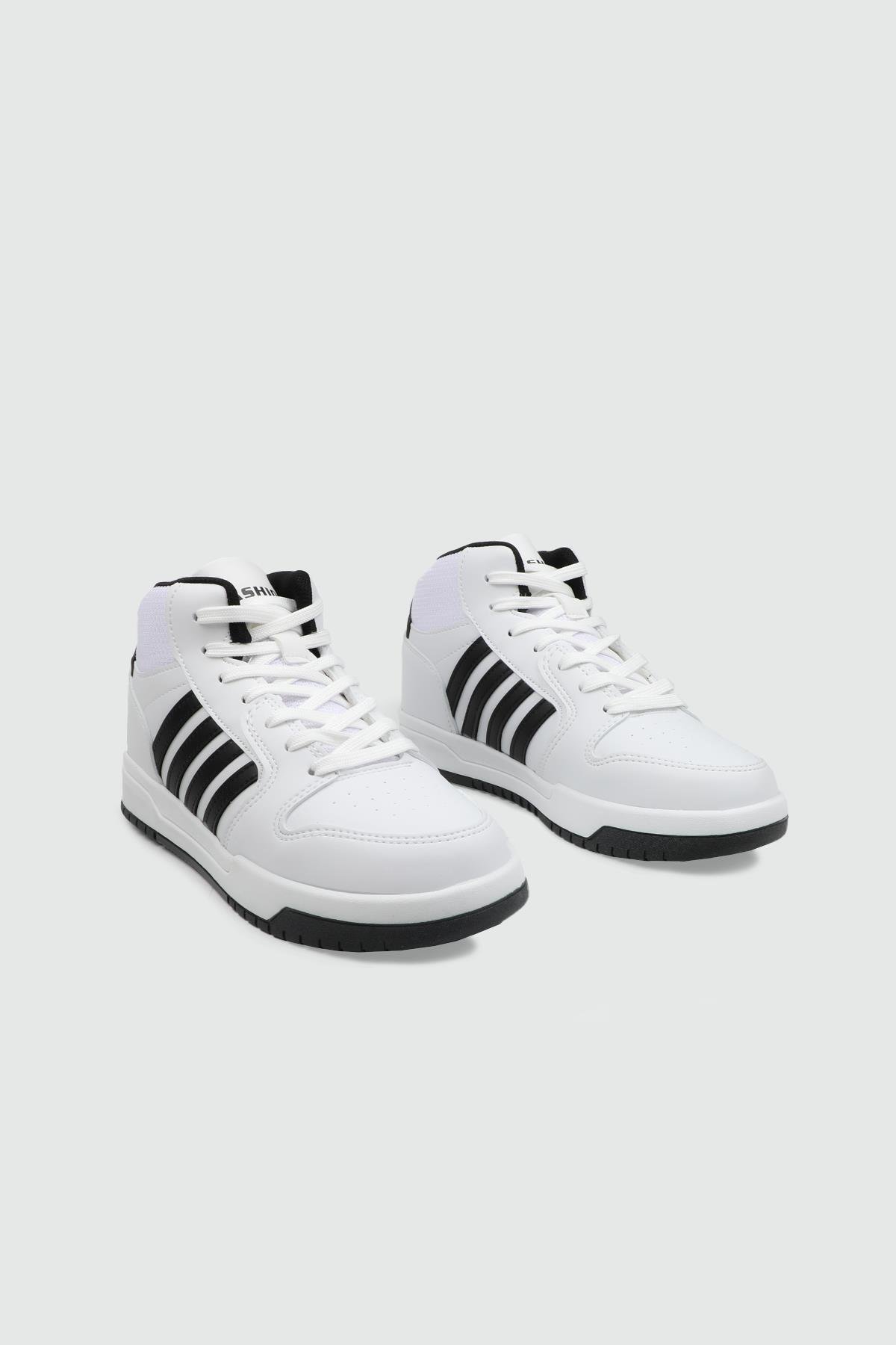 LAMBIRLENT 25K 2210 Kadın Spor Ayakkabı Beyaz Siyah Siyah