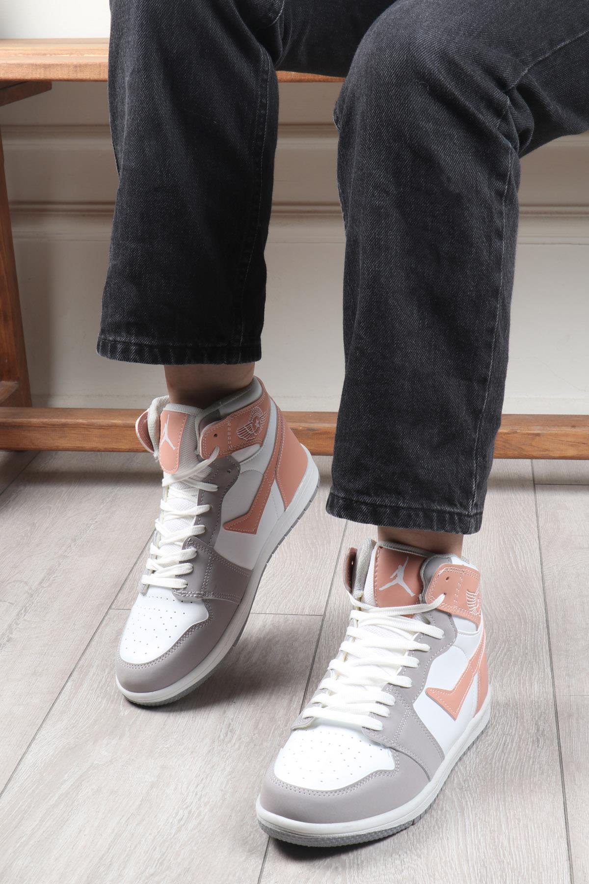 LAMBIRLENT 8070 Unisex Basket Ayakkabı Buz Beyaz Pudra