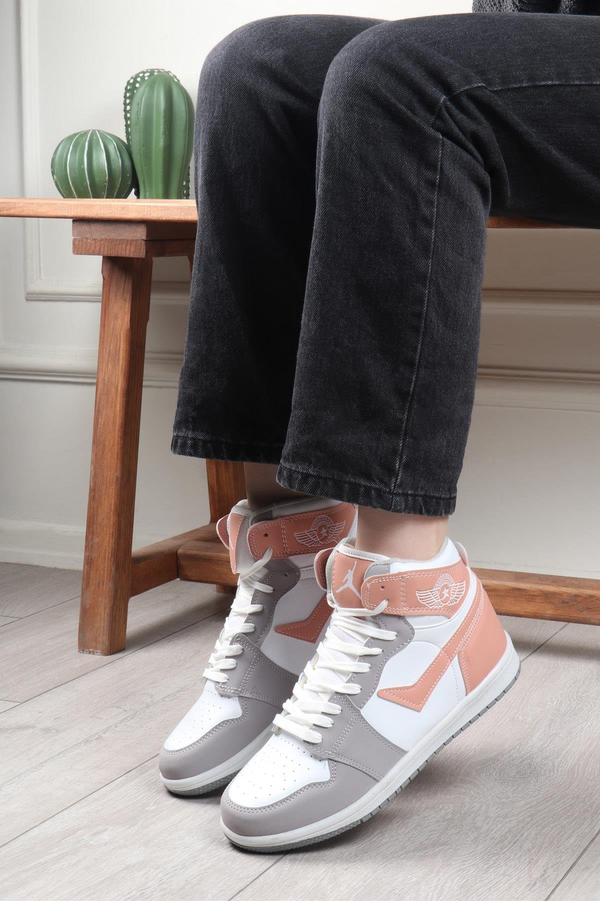 LAMBIRLENT 8070 Unisex Basket Ayakkabı Buz Beyaz Pudra