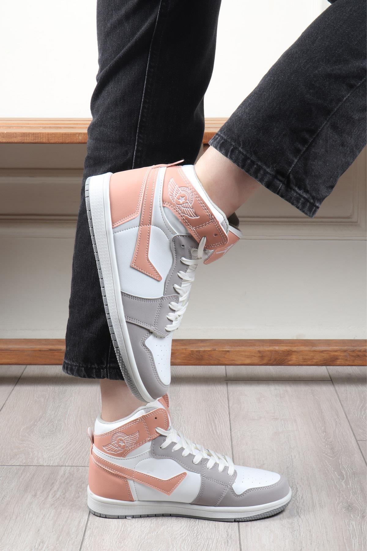 LAMBIRLENT 8070 Unisex Basket Ayakkabı Buz Beyaz Pudra