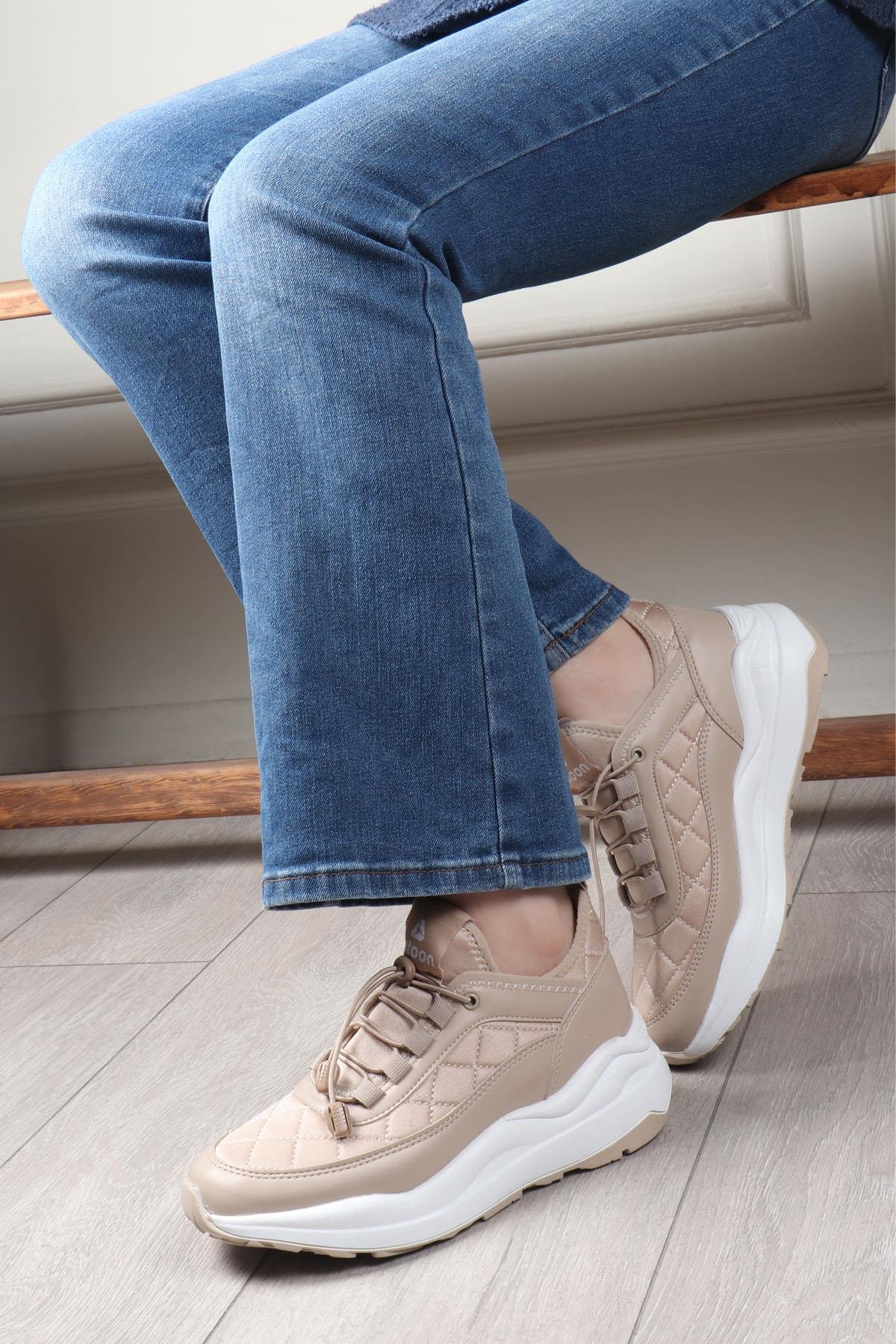 LETOON 1241 Unisex Desenli Ayakkabı Bej