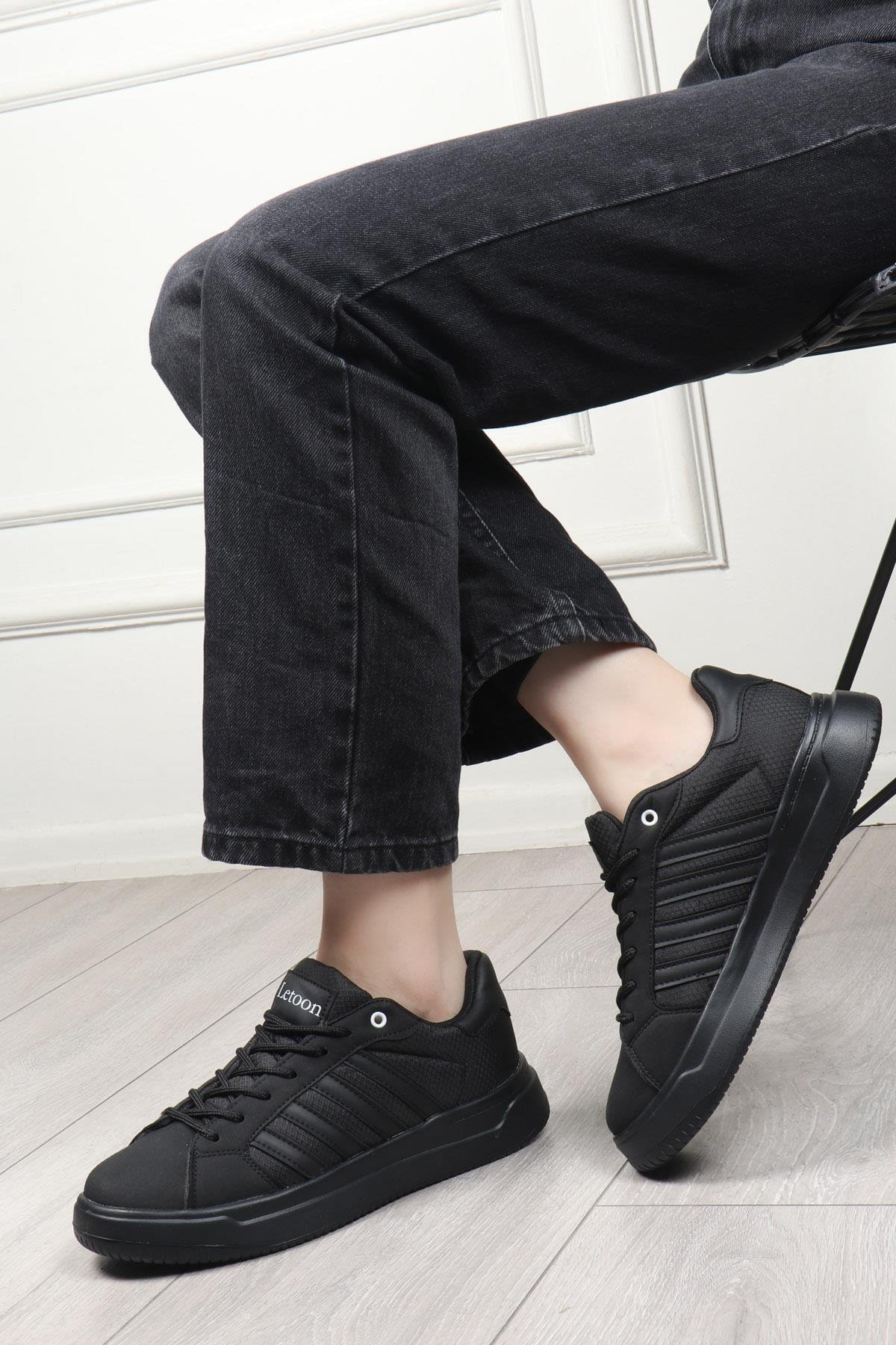 LETOON 2202 Unisex Spor Ayakkabı Siyah