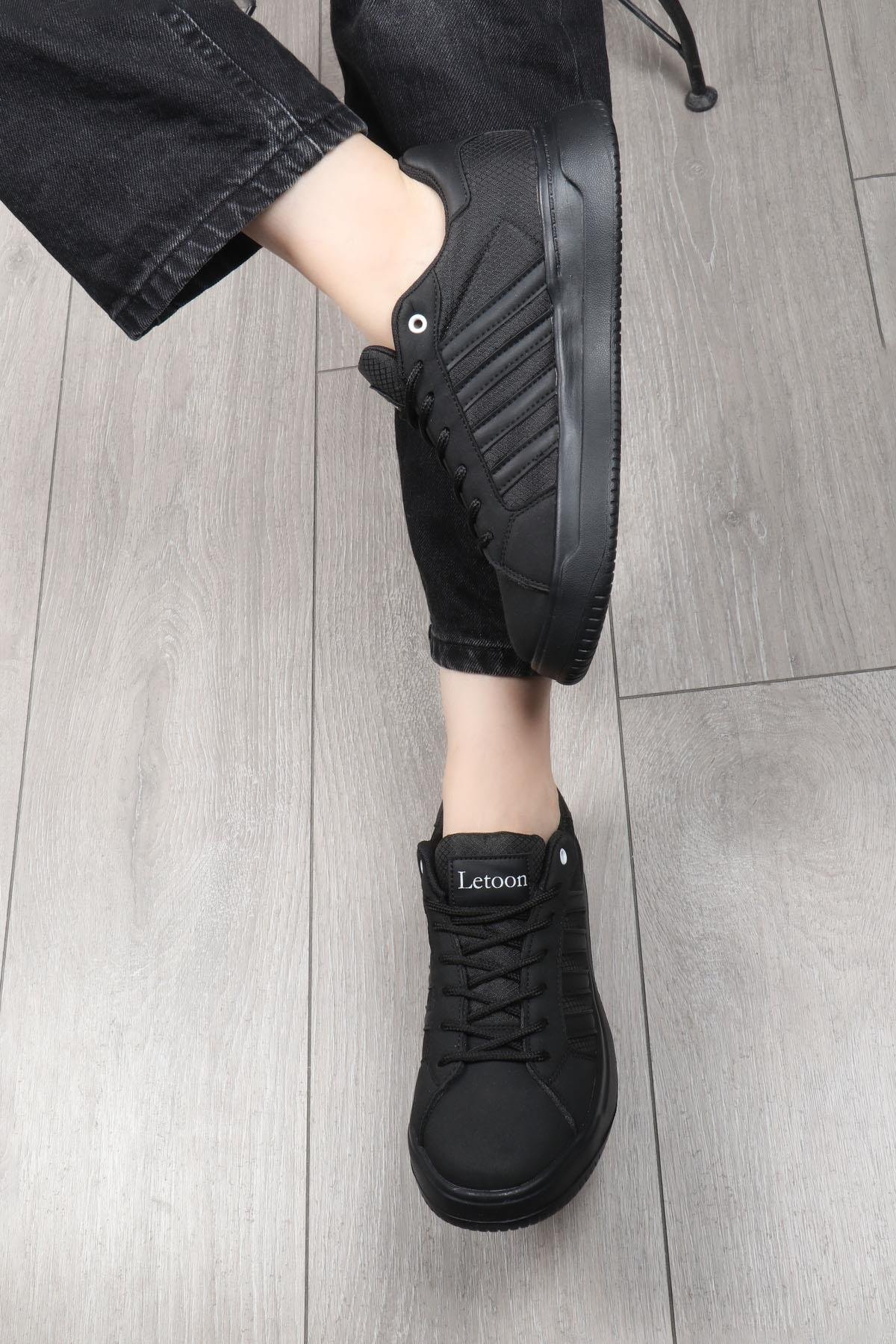 LETOON 2202 Unisex Spor Ayakkabı Siyah