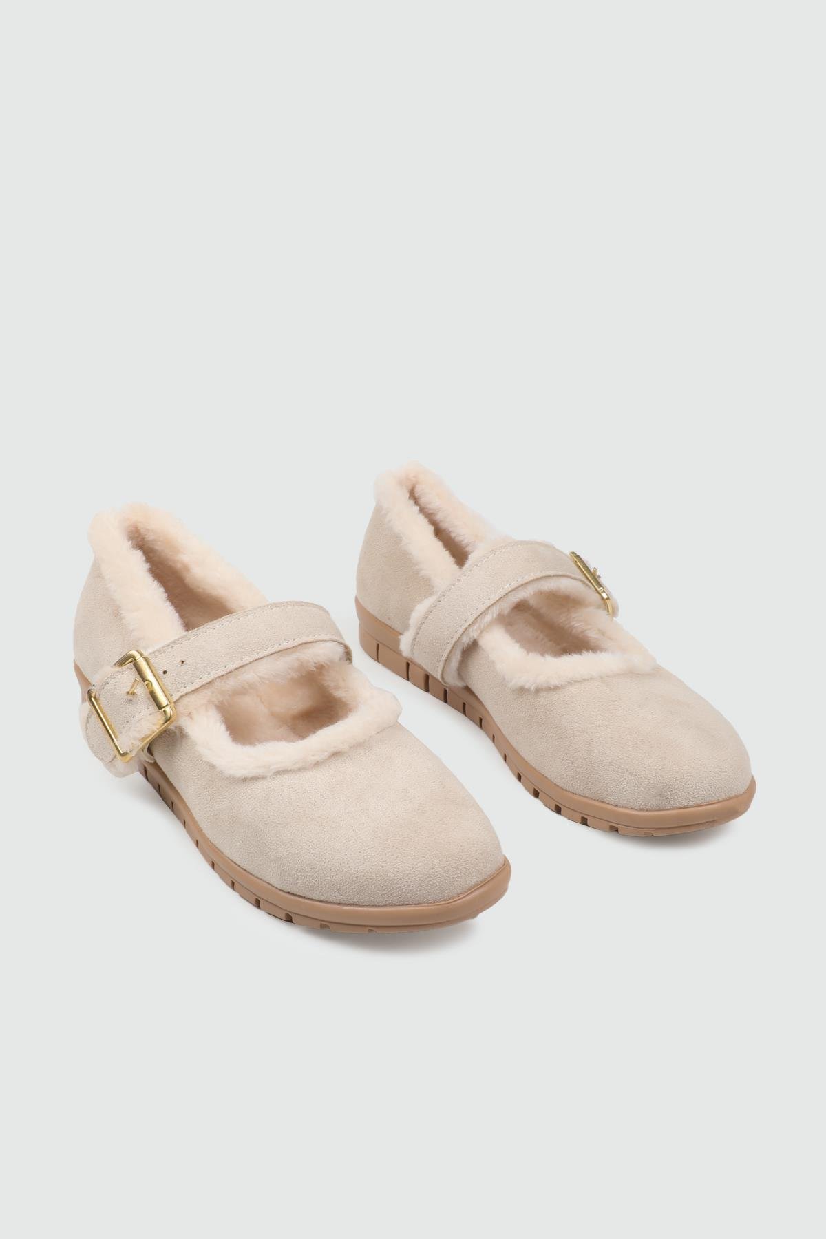 My Bella 25K HŞ-2025 Kürklü Kadın Babet Bej