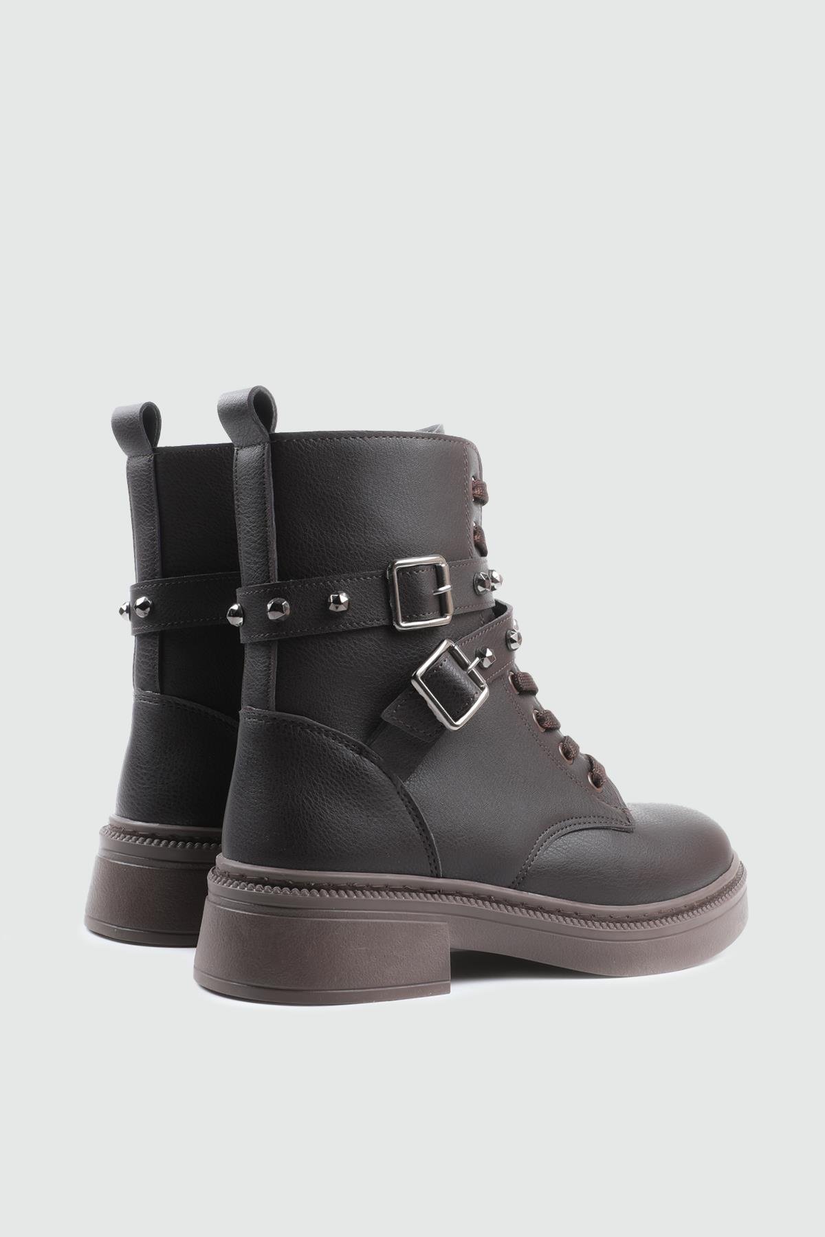 My Bella 25K KJ-808 Zımbalı Kadın Postal Kahve