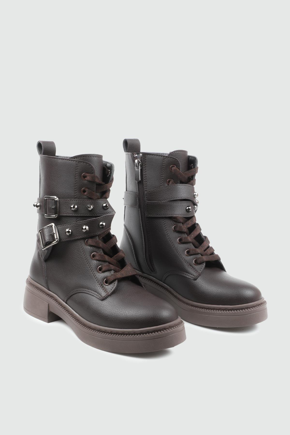 My Bella 25K KJ-808 Zımbalı Kadın Postal Kahve