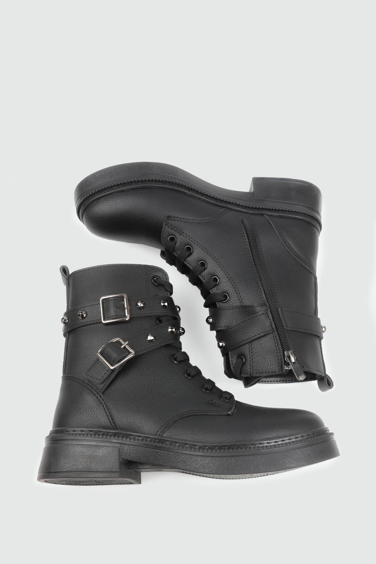 My Bella 25K KJ-808 Zımbalı Kadın Postal Siyah