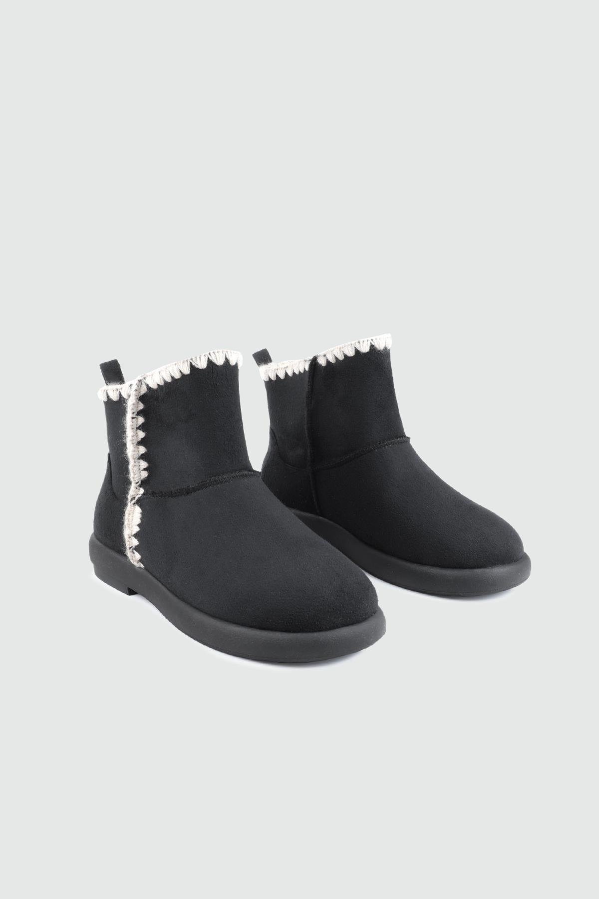 MY BELLA 25K SP-1900 UGG Kadın Kar Botu Siyah Süet